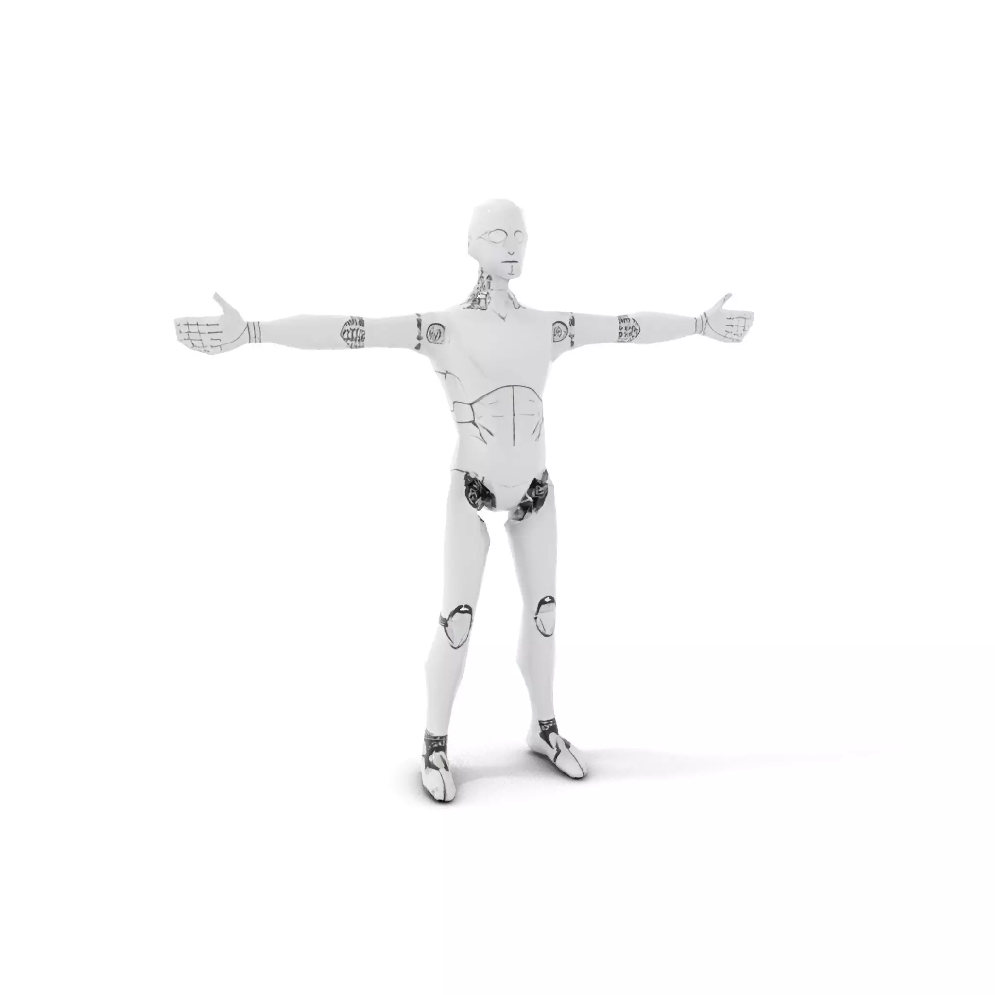 Sleek Silver Robot model pack Low-poly 3D model_25