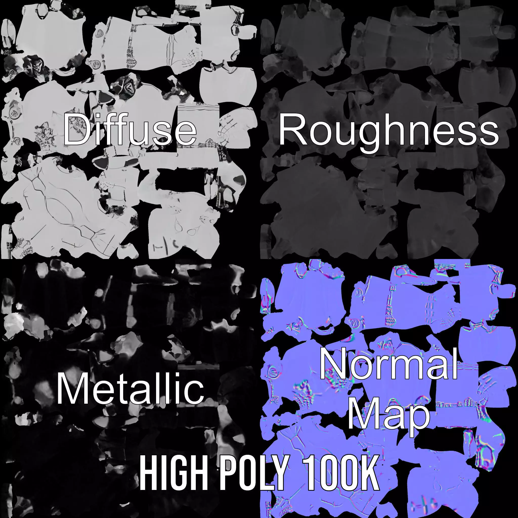 Sleek Silver Robot model pack Low-poly 3D model_3