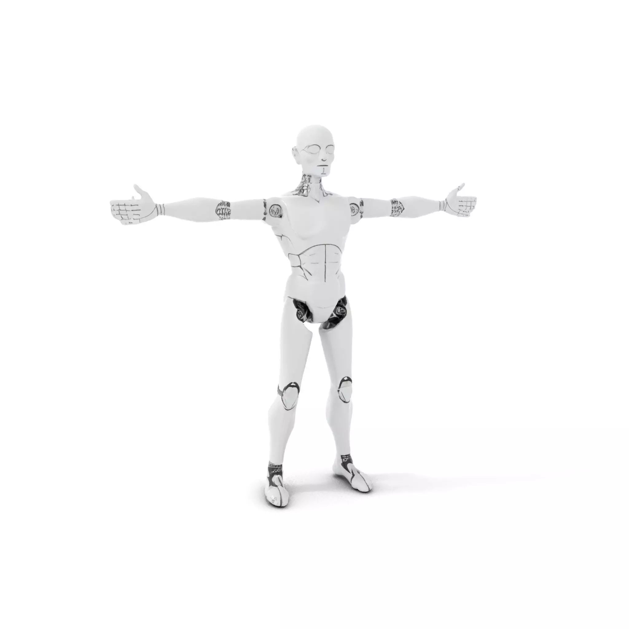 Sleek Silver Robot model pack Low-poly 3D model_0