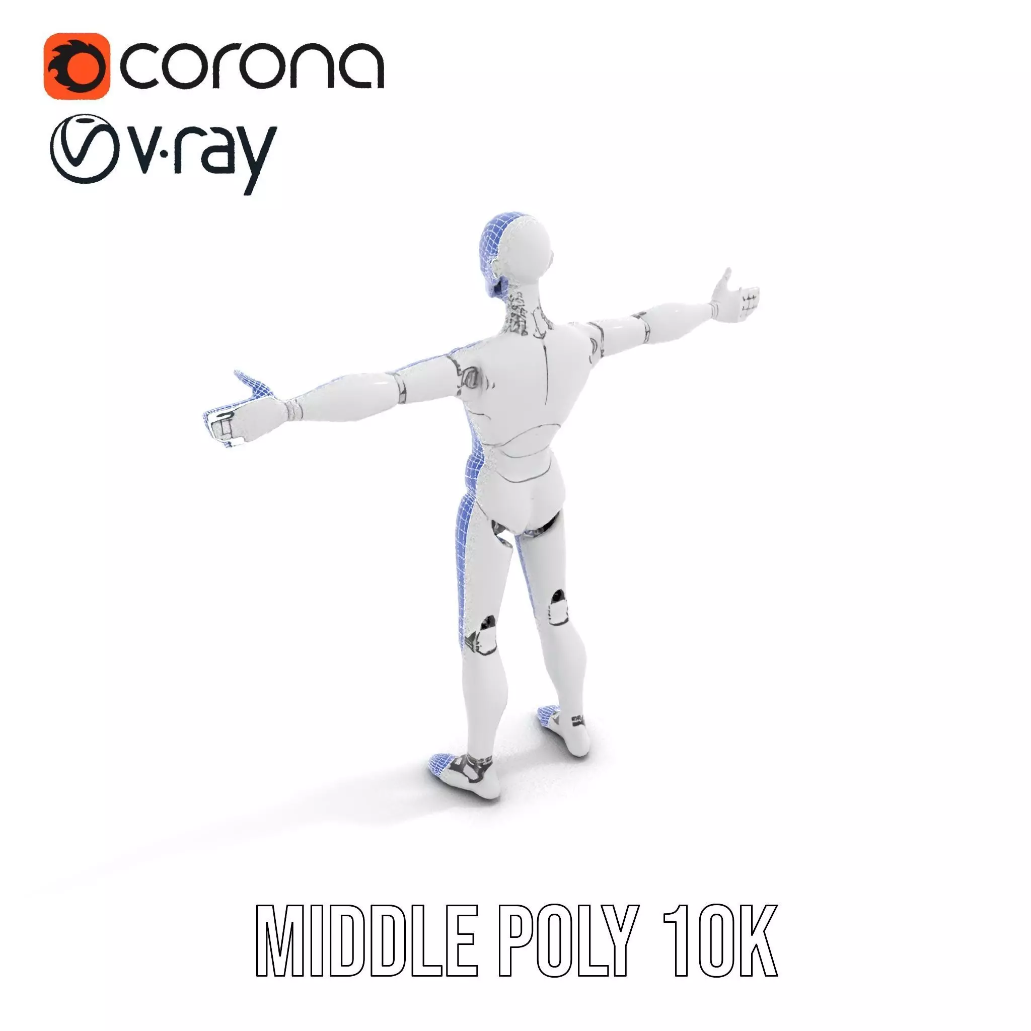 Sleek Silver Robot model pack Low-poly 3D model_21