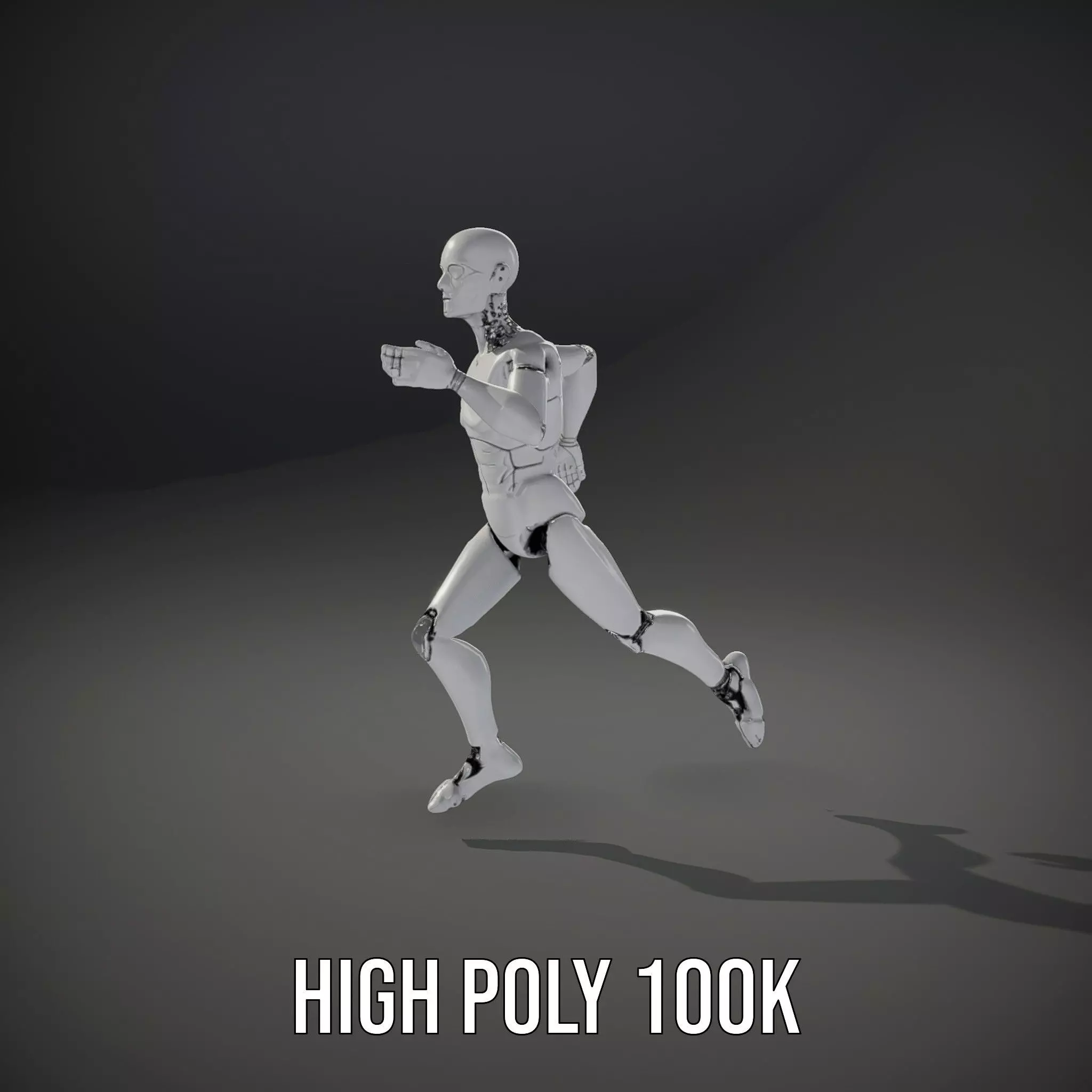 Sleek Silver Robot model pack Low-poly 3D model_8