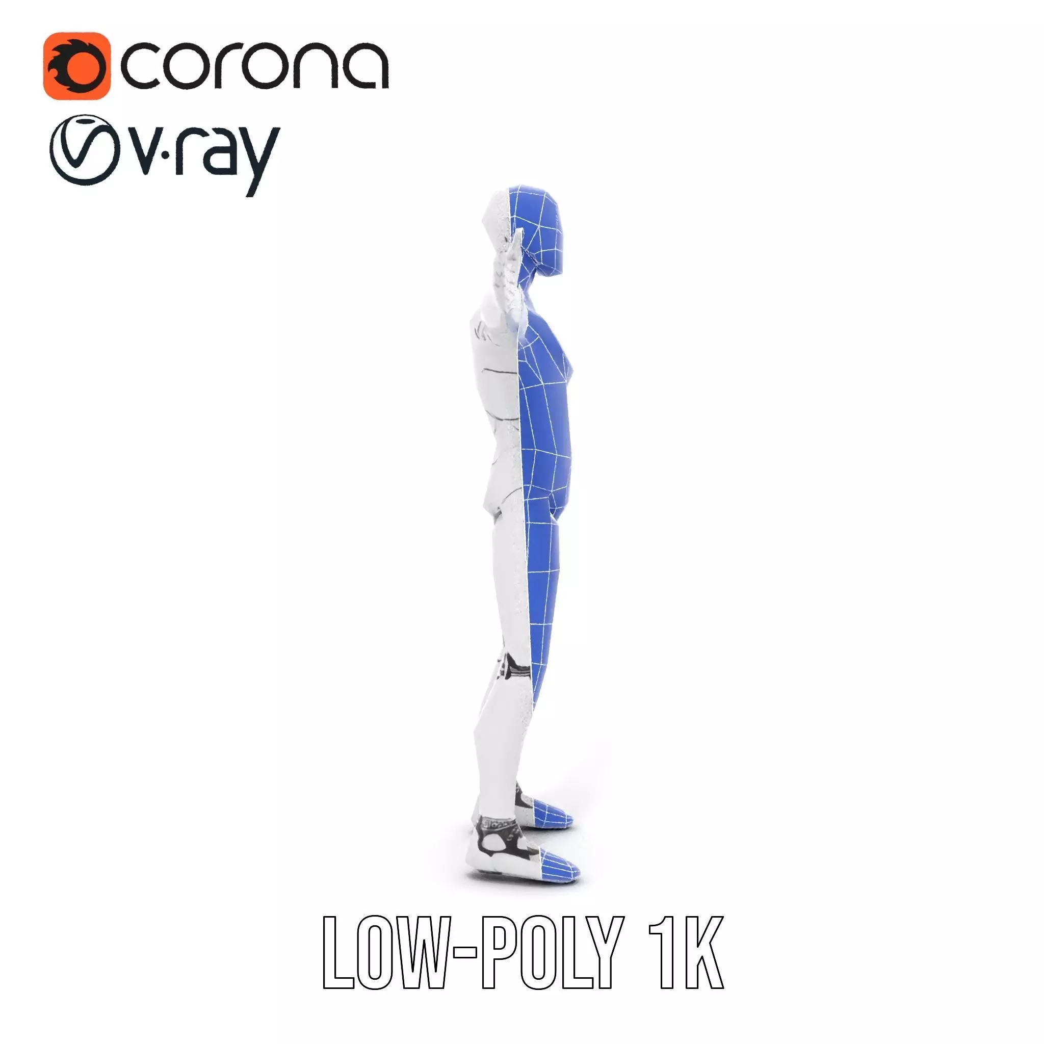 Sleek Silver Robot model pack Low-poly 3D model_27