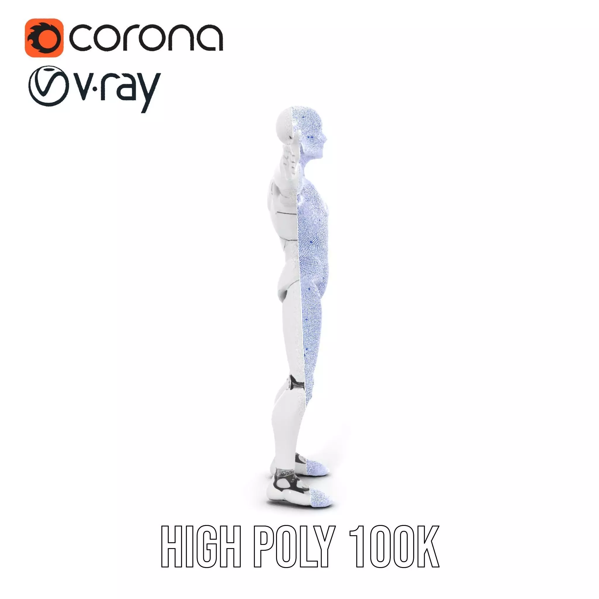 Sleek Silver Robot model pack Low-poly 3D model_33