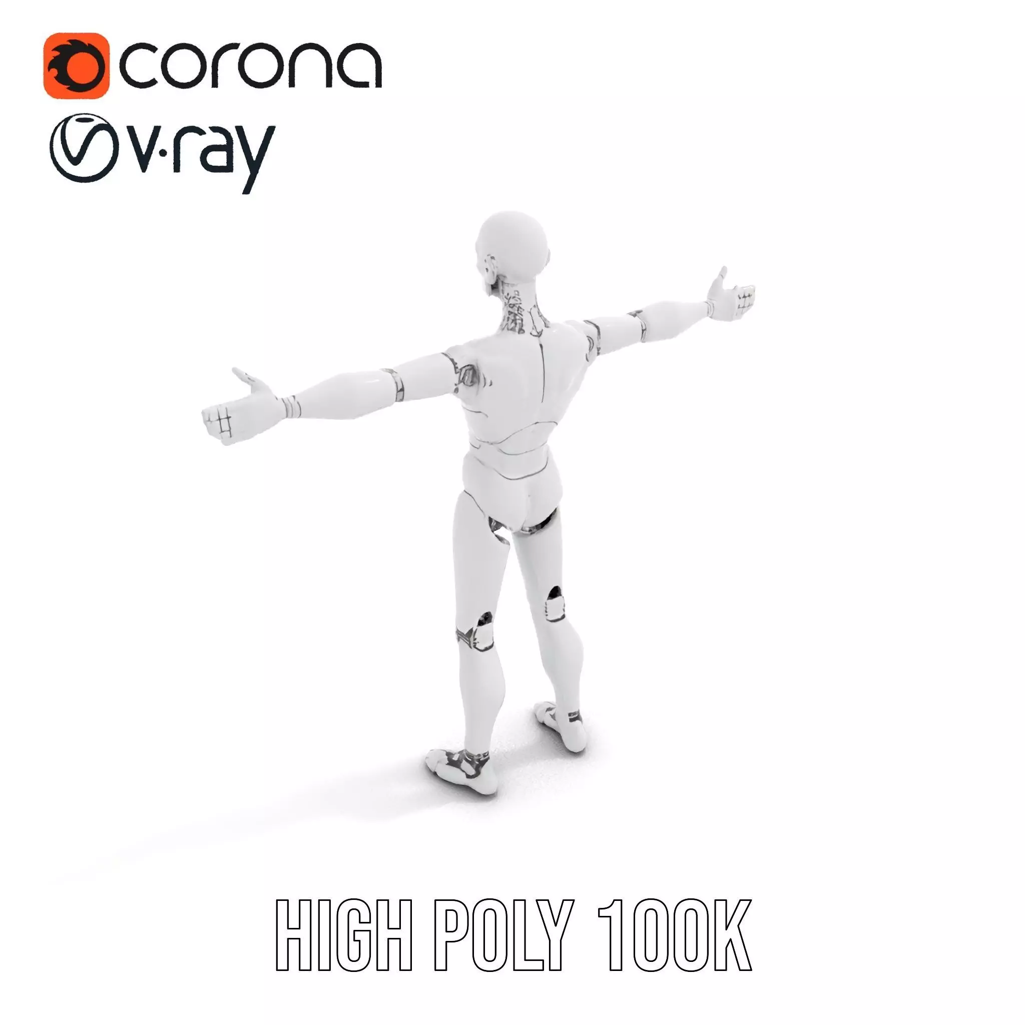 Sleek Silver Robot model pack Low-poly 3D model_17