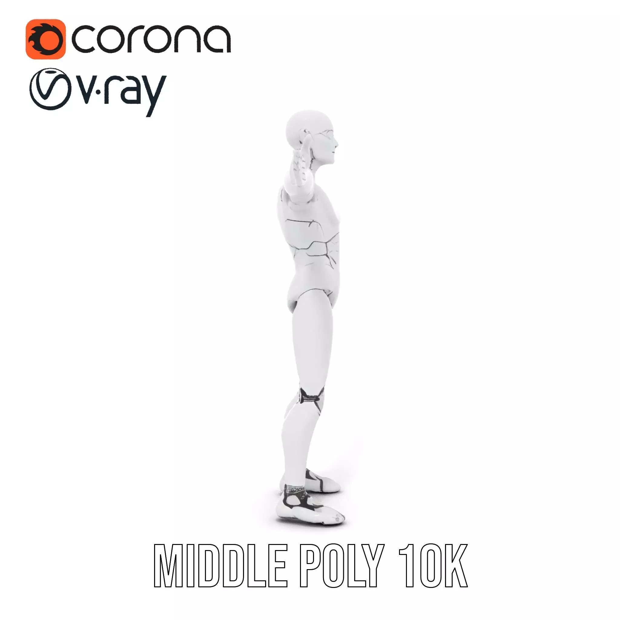 Sleek Silver Robot model pack Low-poly 3D model_5