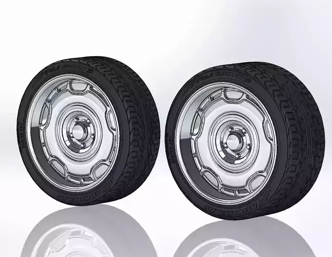 Set of custom wheels US Mags Arlington 20inch for scale model 3D print model