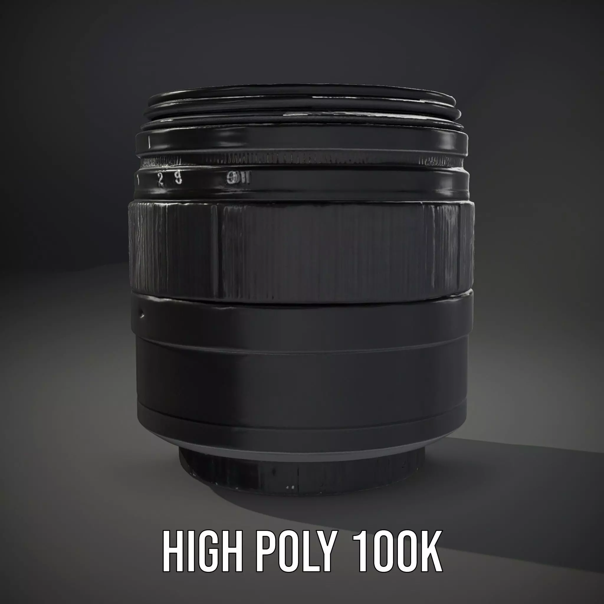 Sleek Black Camera Lens model pack Low-poly 3D model_8