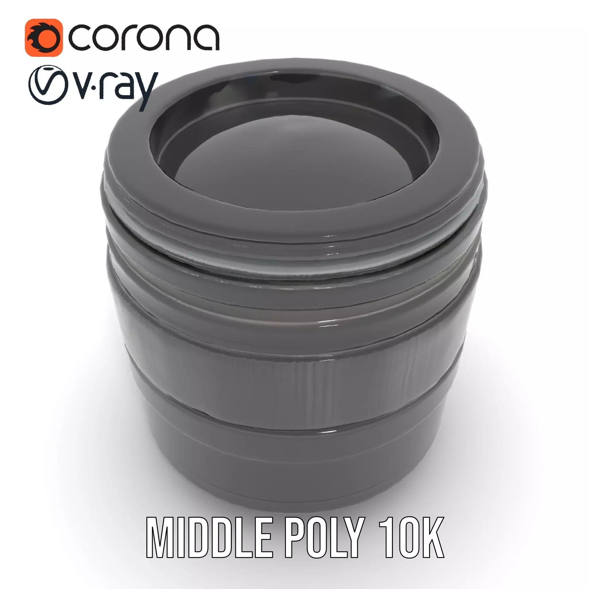 Sleek Black Camera Lens model pack Low-poly 3D model_6