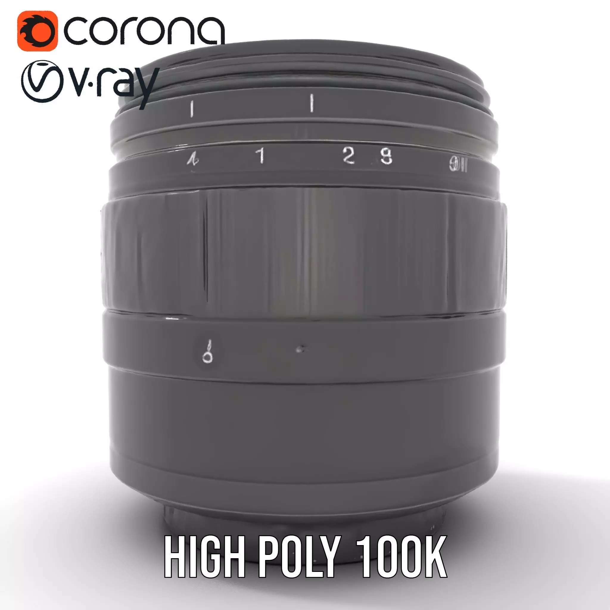 Sleek Black Camera Lens model pack Low-poly 3D model_20