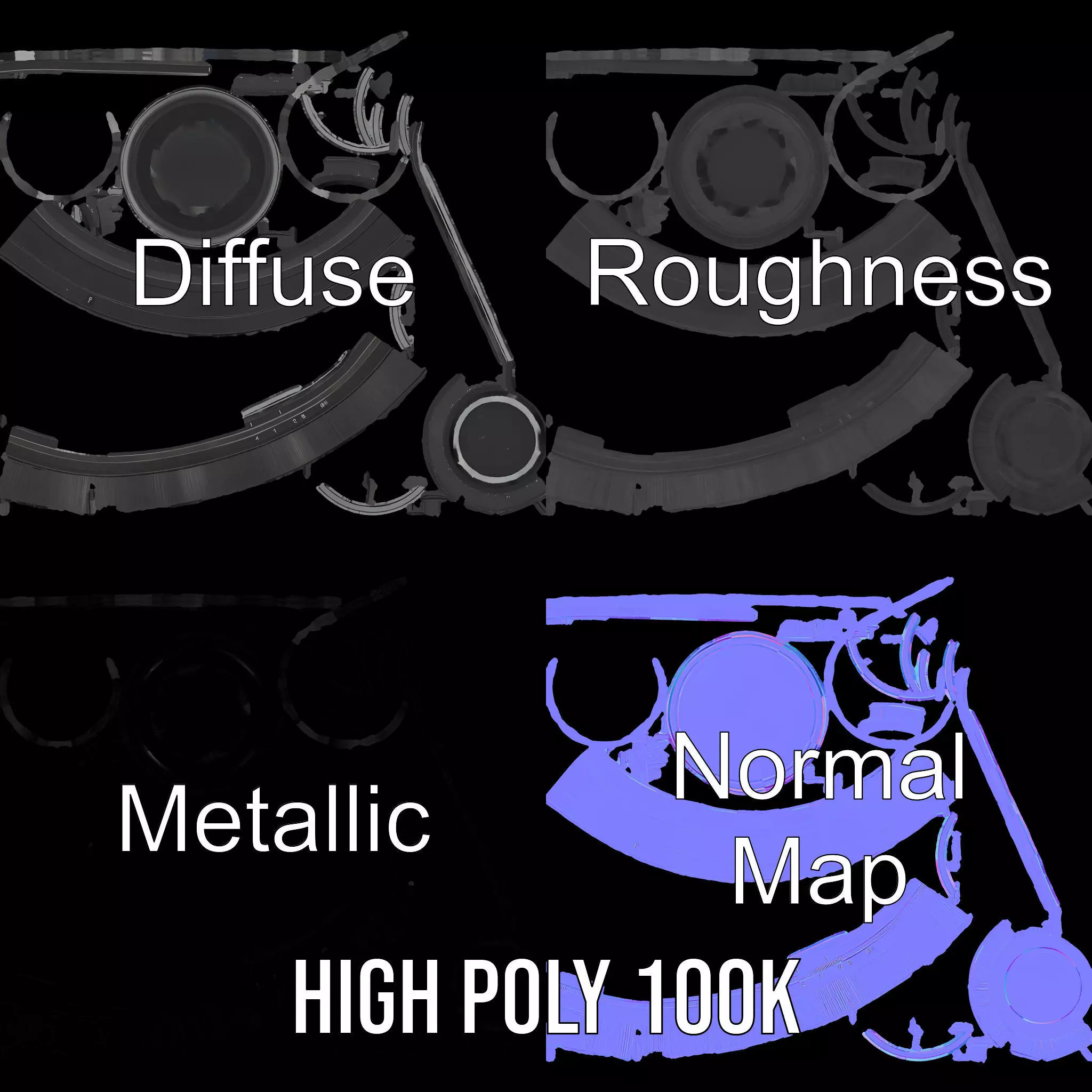 Sleek Black Camera Lens model pack Low-poly 3D model_3