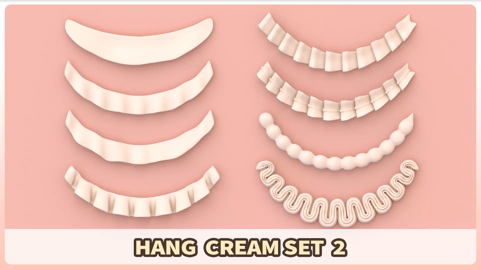 Cream Set 2 - Hanging Whipped Cream 3D model_0
