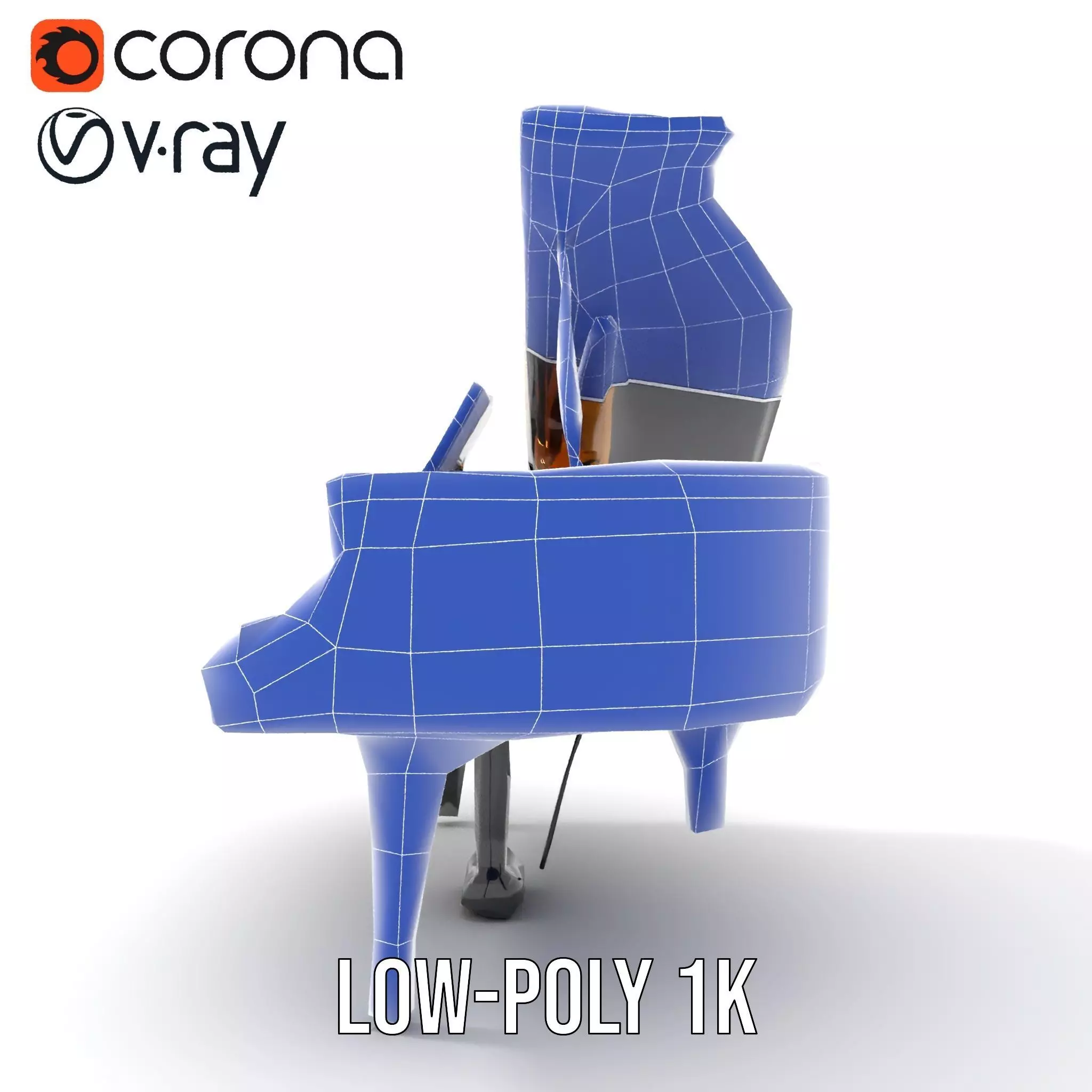 Elegant Black Grand Piano model pack Low-poly 3D model_22