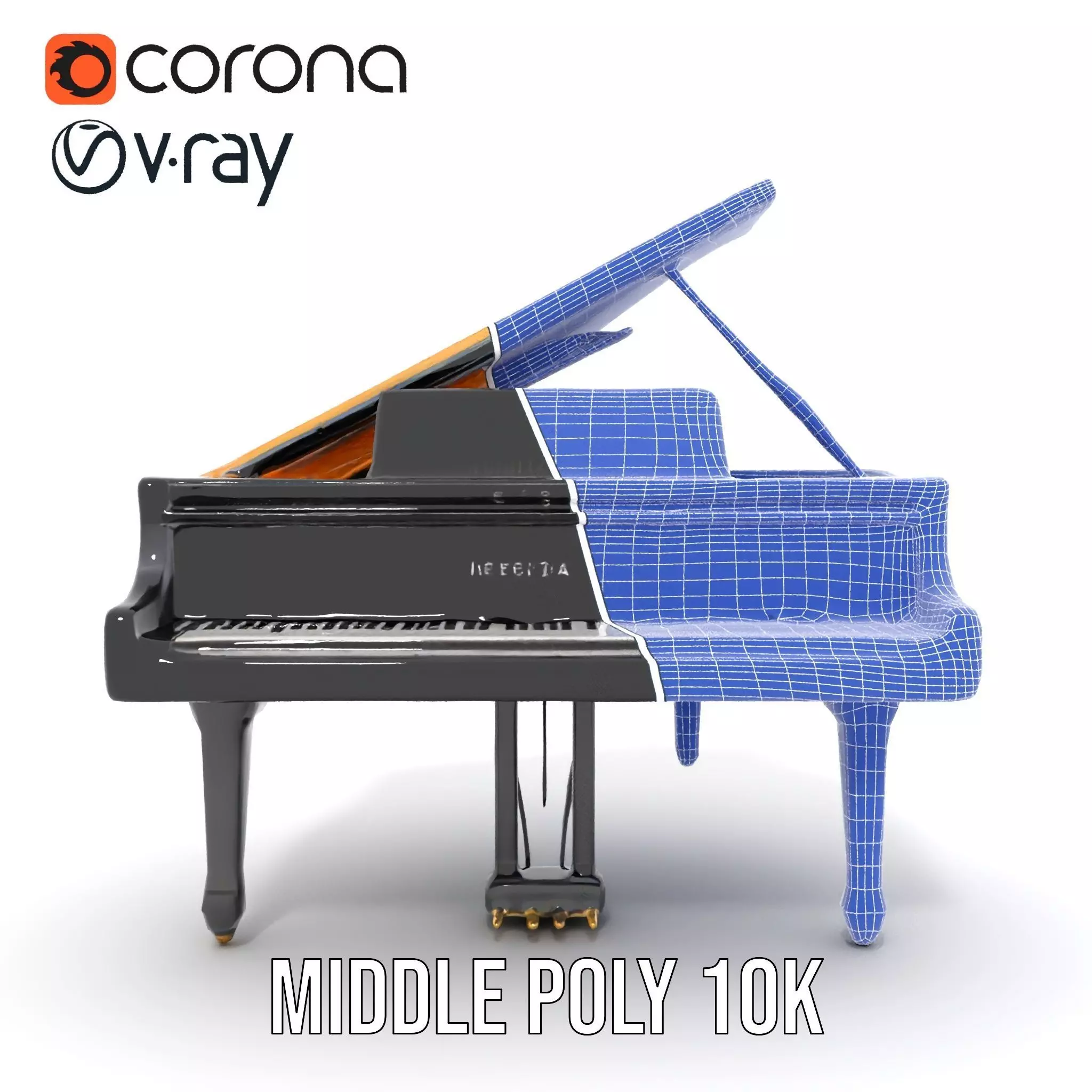 Elegant Black Grand Piano model pack Low-poly 3D model_24