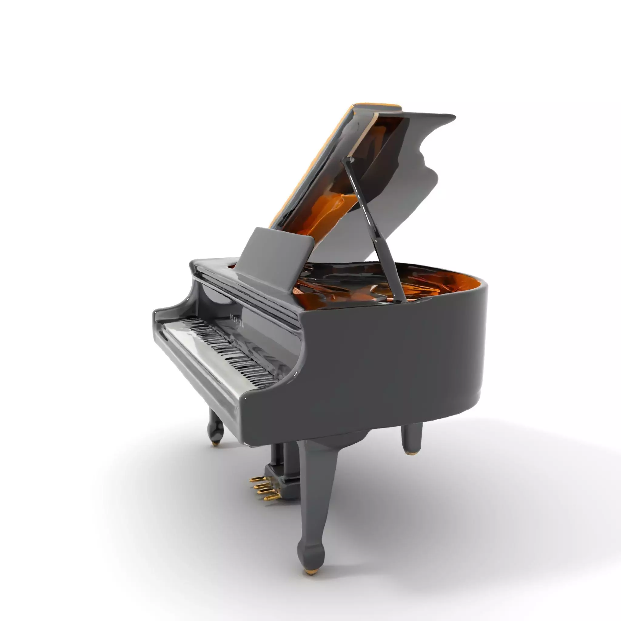 Elegant Black Grand Piano model pack Low-poly 3D model_0