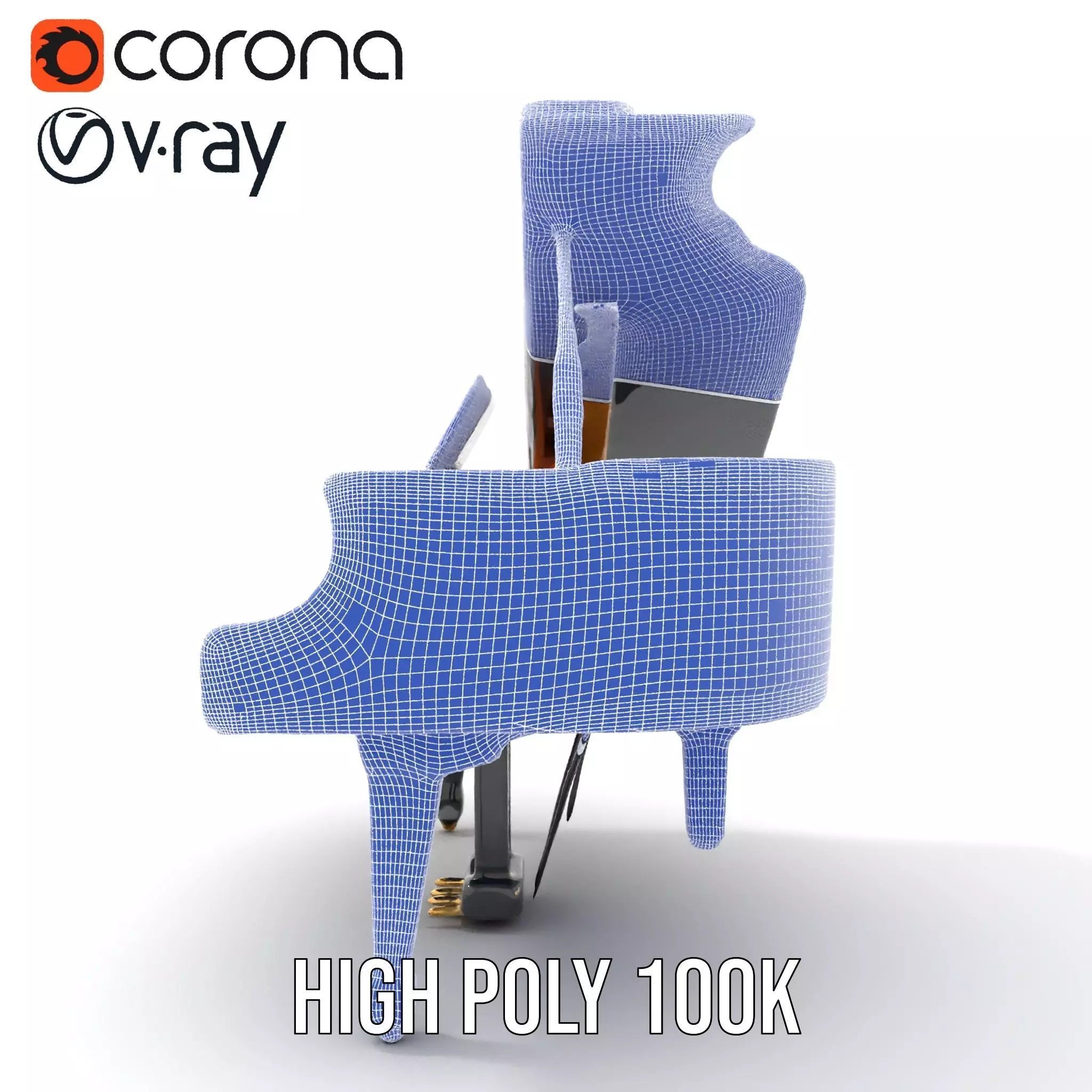 Elegant Black Grand Piano model pack Low-poly 3D model_32