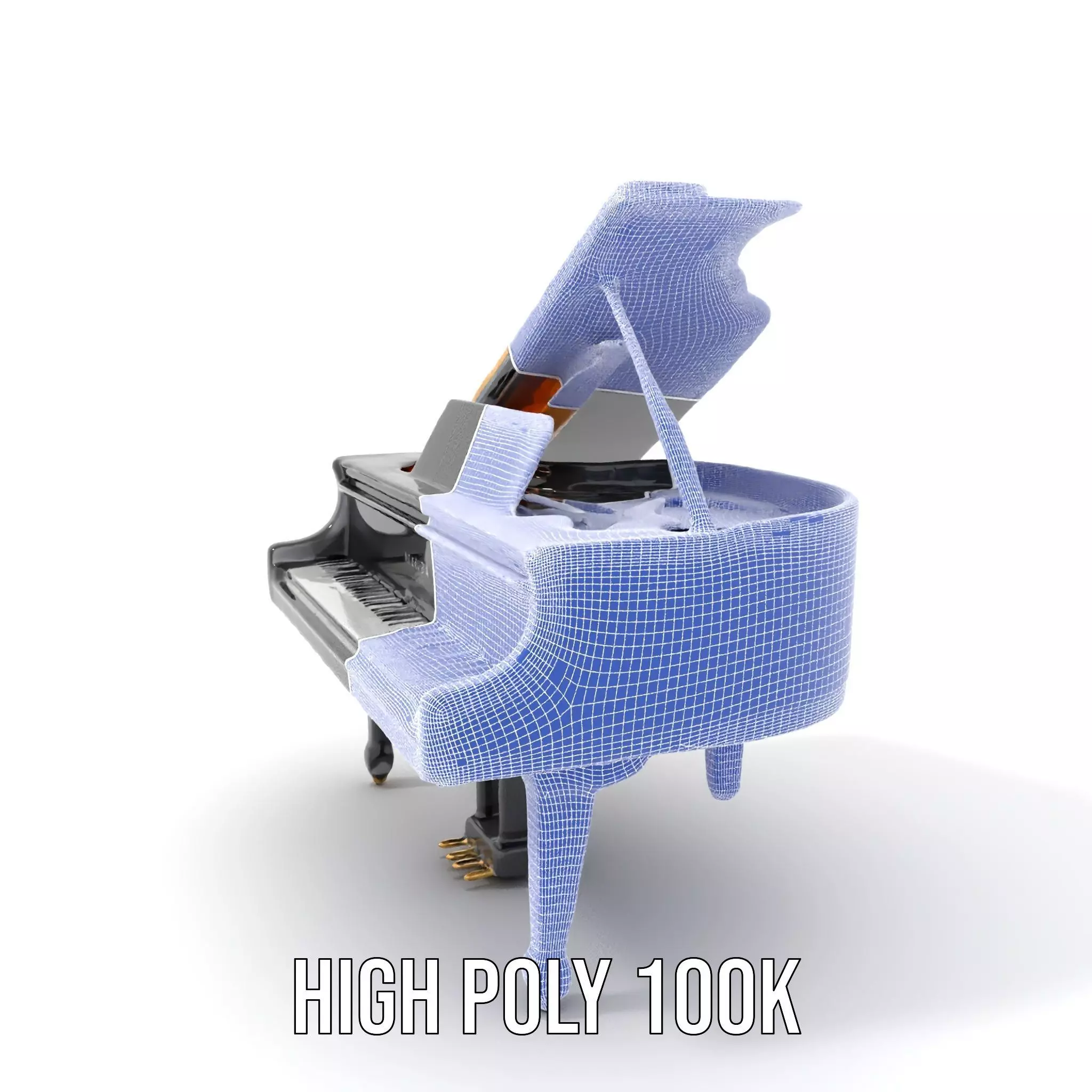 Elegant Black Grand Piano model pack Low-poly 3D model_4