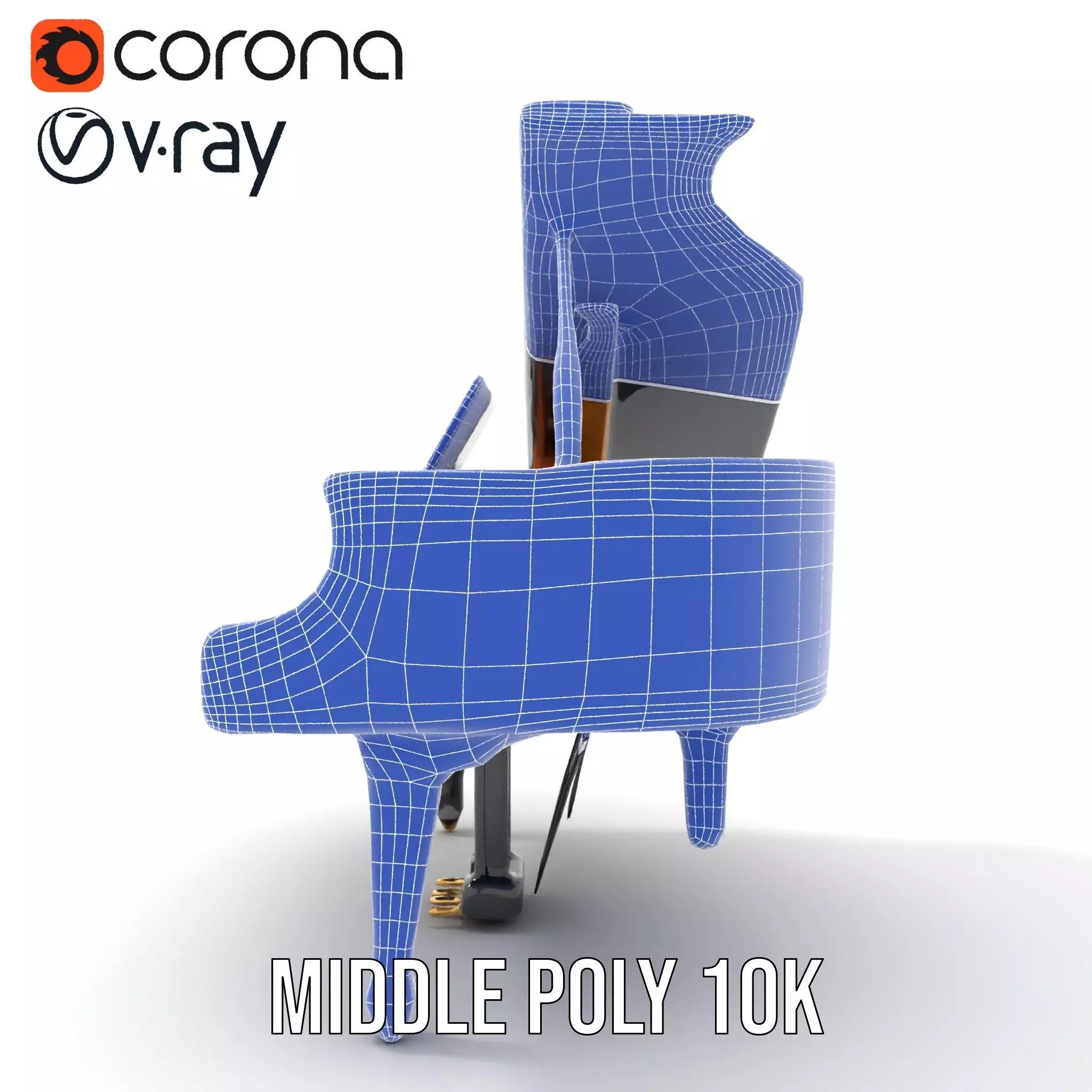 Elegant Black Grand Piano model pack Low-poly 3D model_18