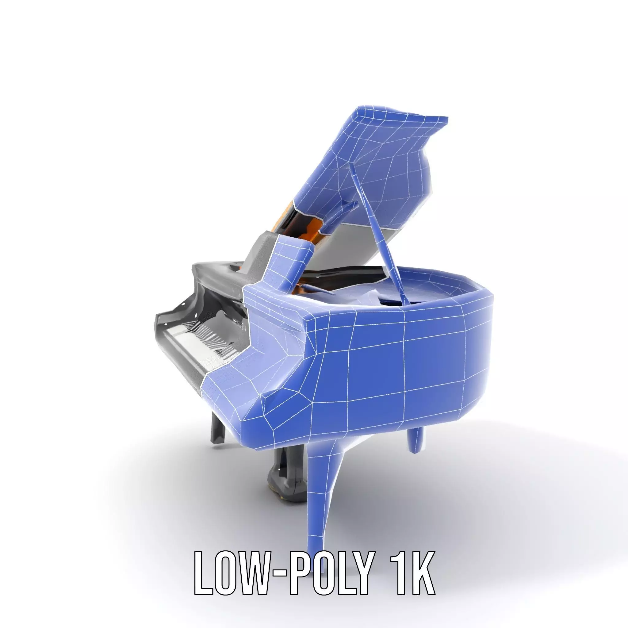 Elegant Black Grand Piano model pack Low-poly 3D model_19