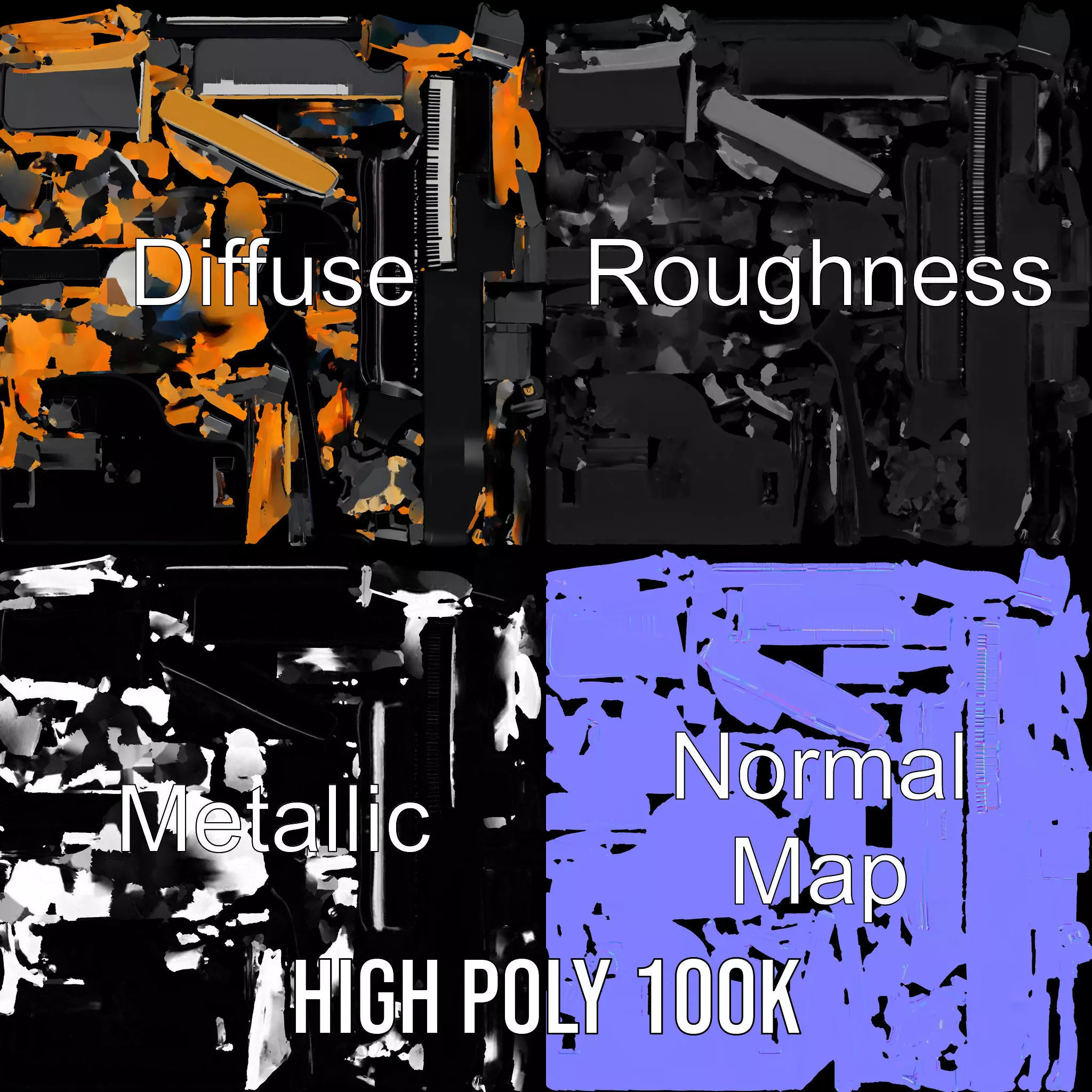 Elegant Black Grand Piano model pack Low-poly 3D model_3