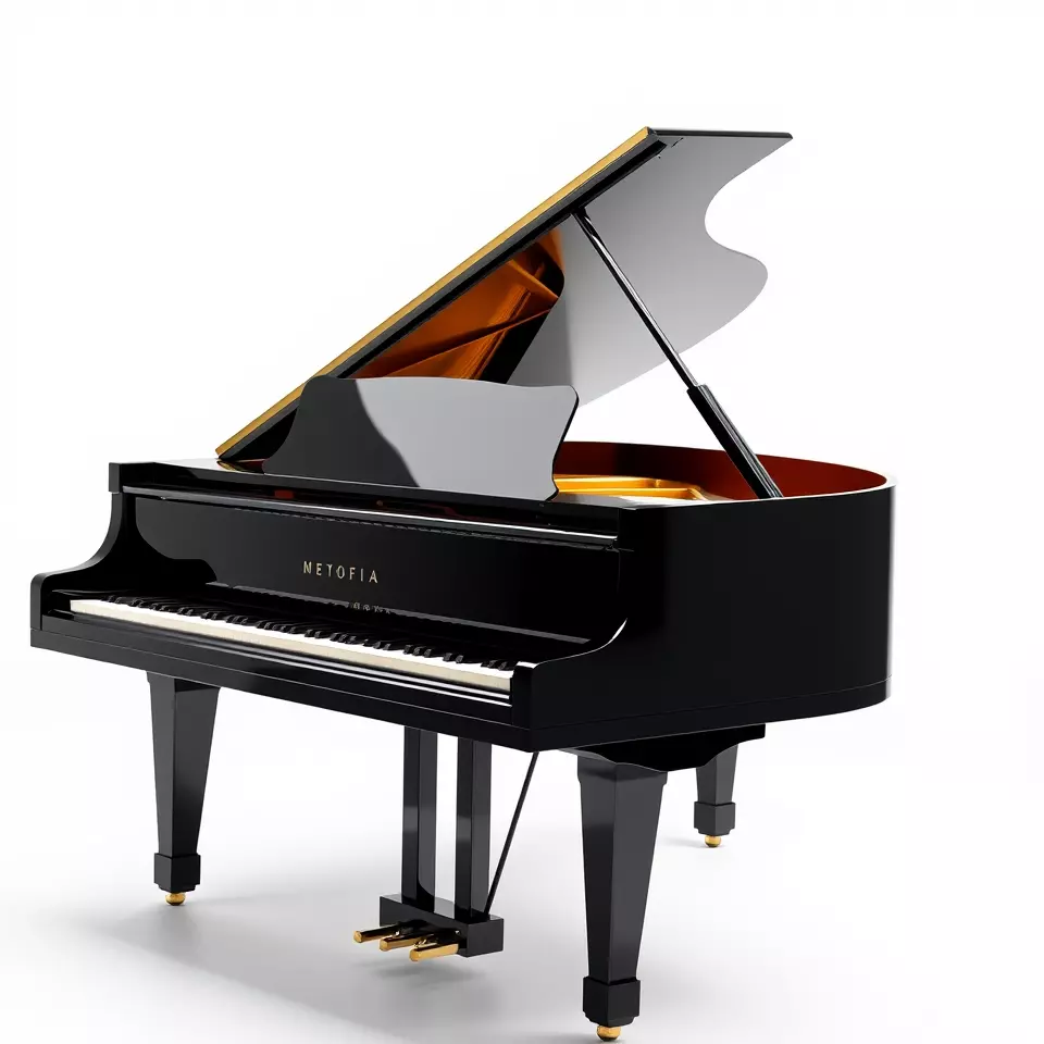 Elegant Black Grand Piano model pack Low-poly 3D model_2