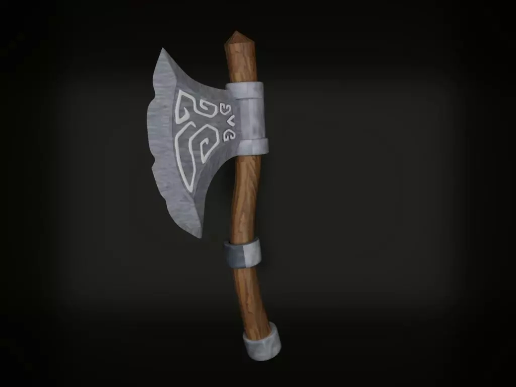 Gaming Axe  Low-poly 3D model_3