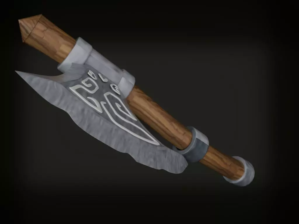 Gaming Axe  Low-poly 3D model_2