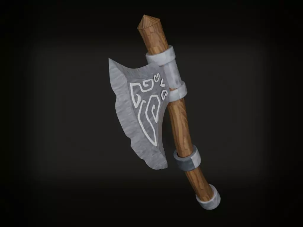 Gaming Axe  Low-poly 3D model_1