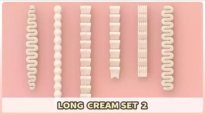Cream Set 2 - Long Whipped Cream