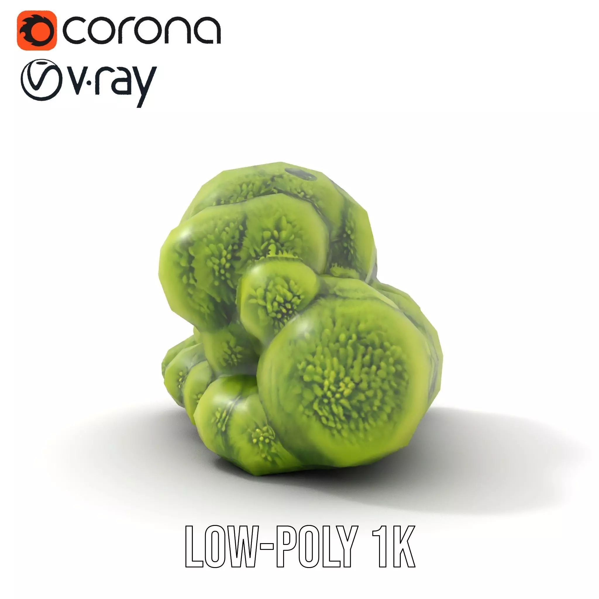 Vibrant Moss Cluster model pack Low-poly 3D model_19