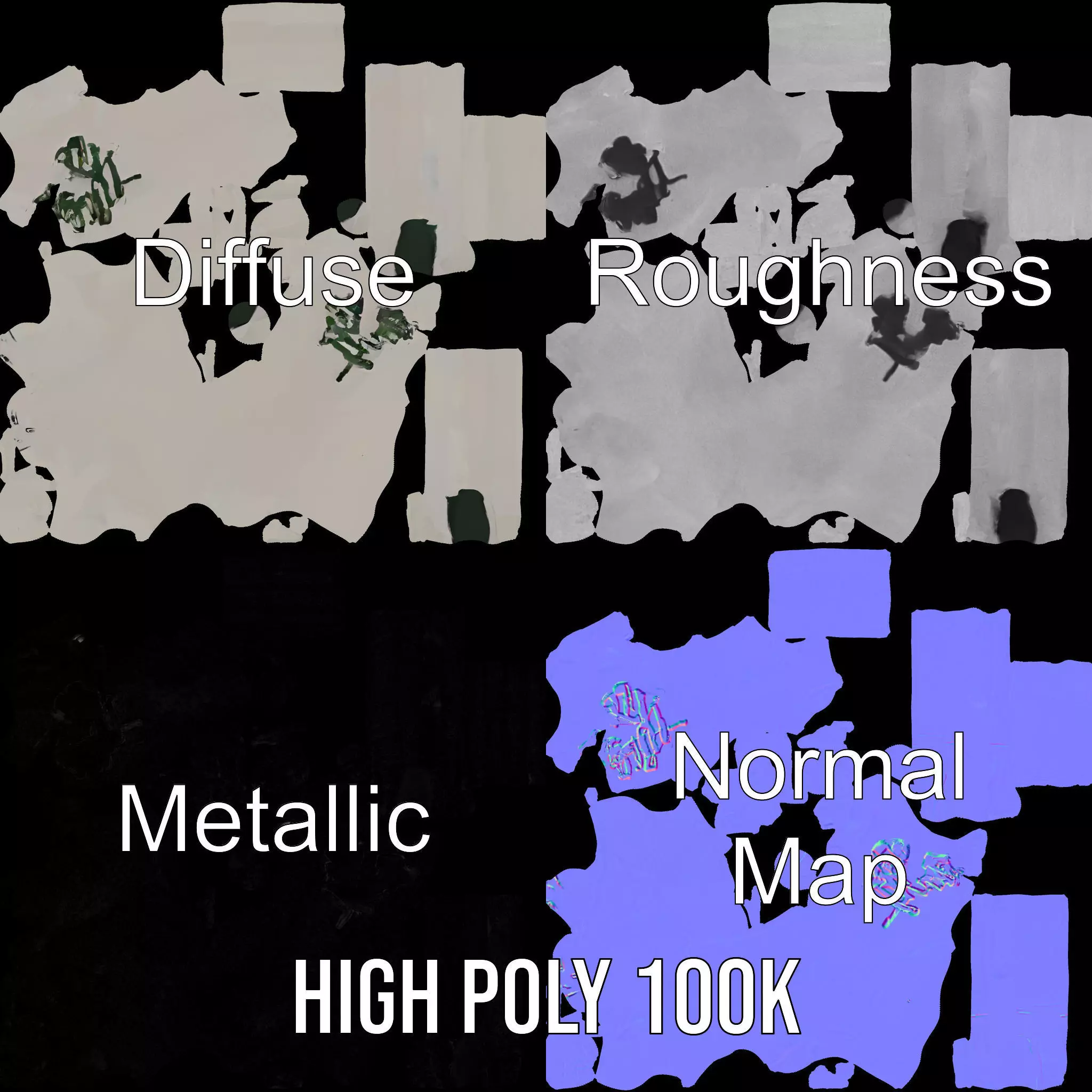 Metallic Mannequin model pack Low-poly 3D model_3