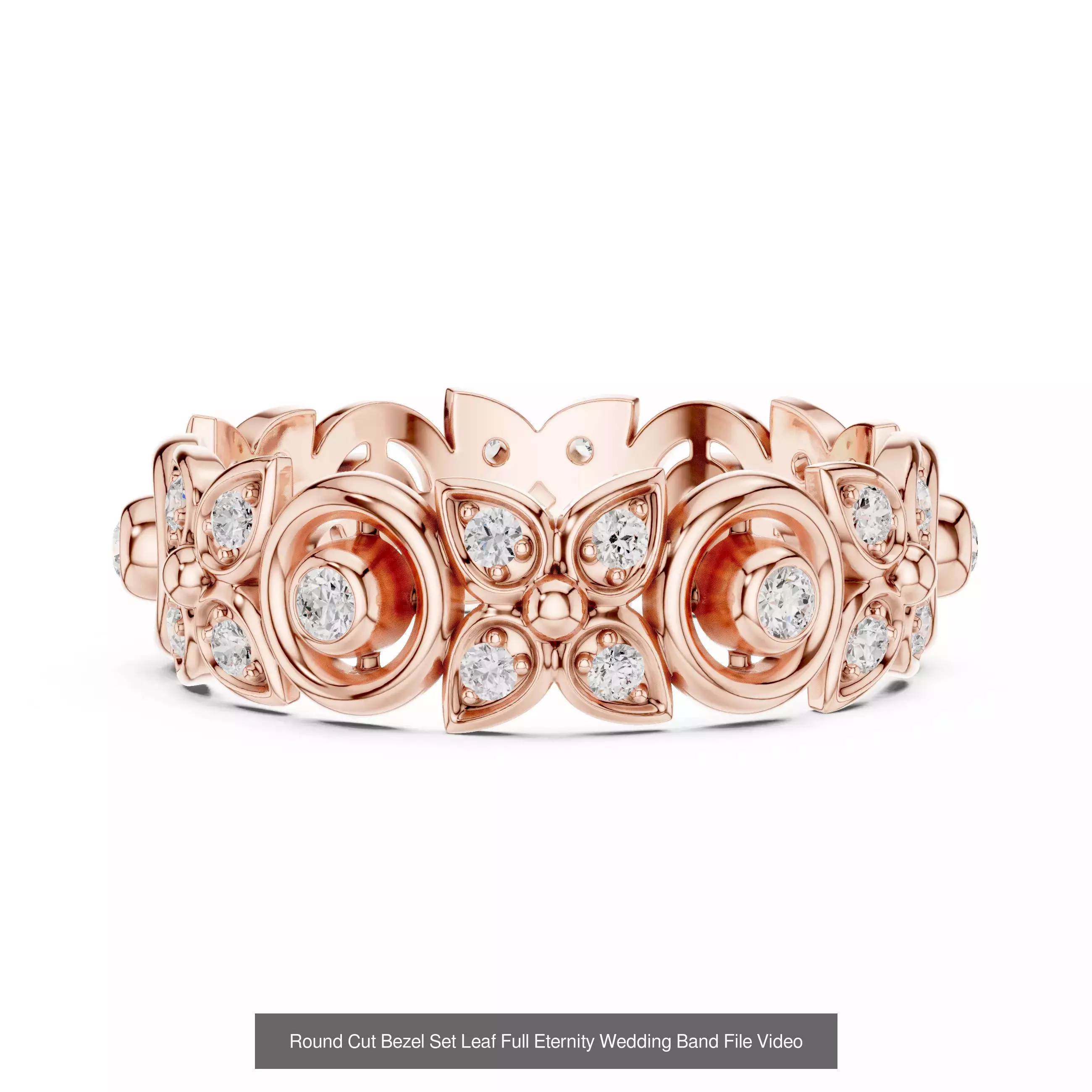 146 Eternity Diamond Band 3DM STL OBJ FBX 3 Color Render Video 3D Model Collection_51
