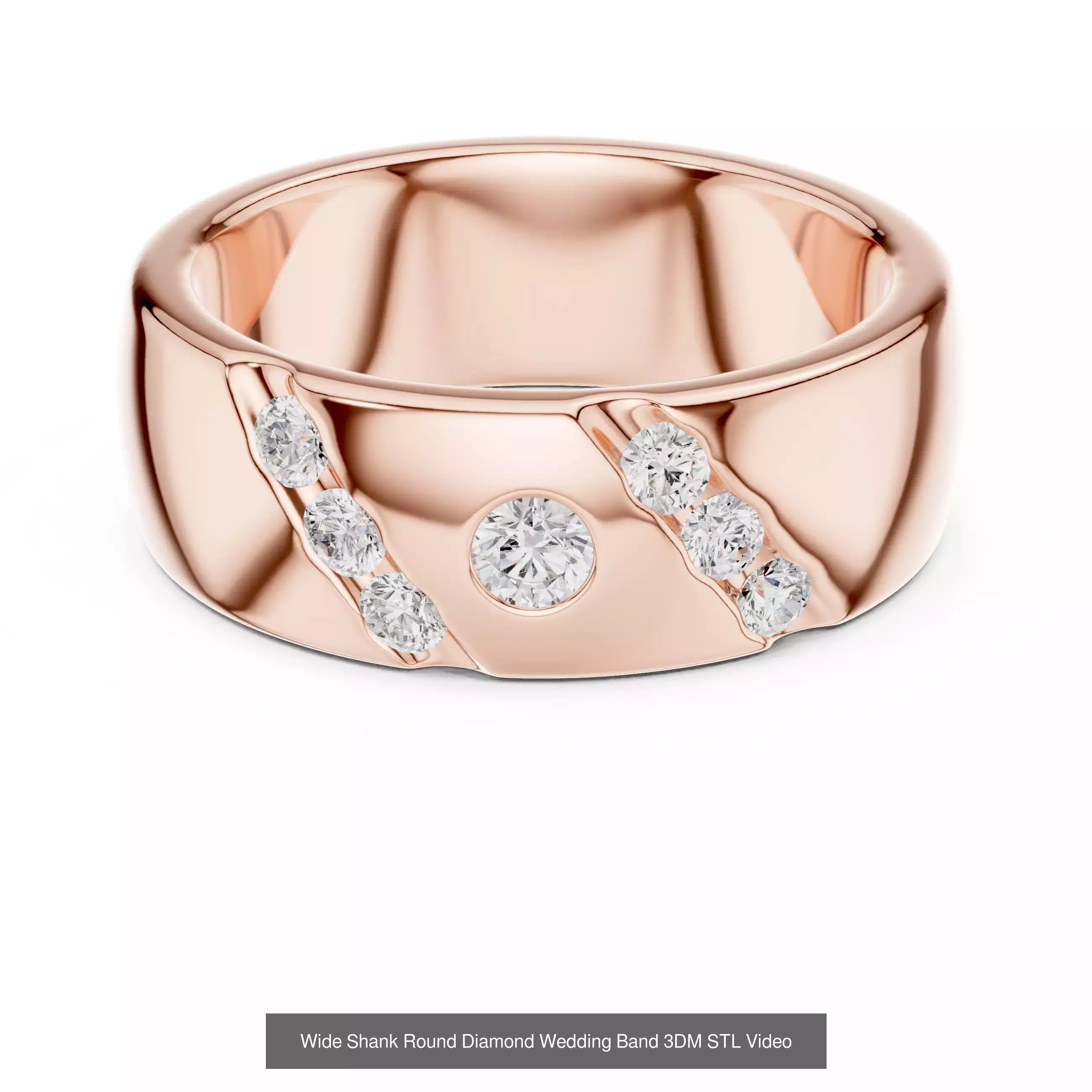 146 Eternity Diamond Band 3DM STL OBJ FBX 3 Color Render Video 3D Model Collection_106