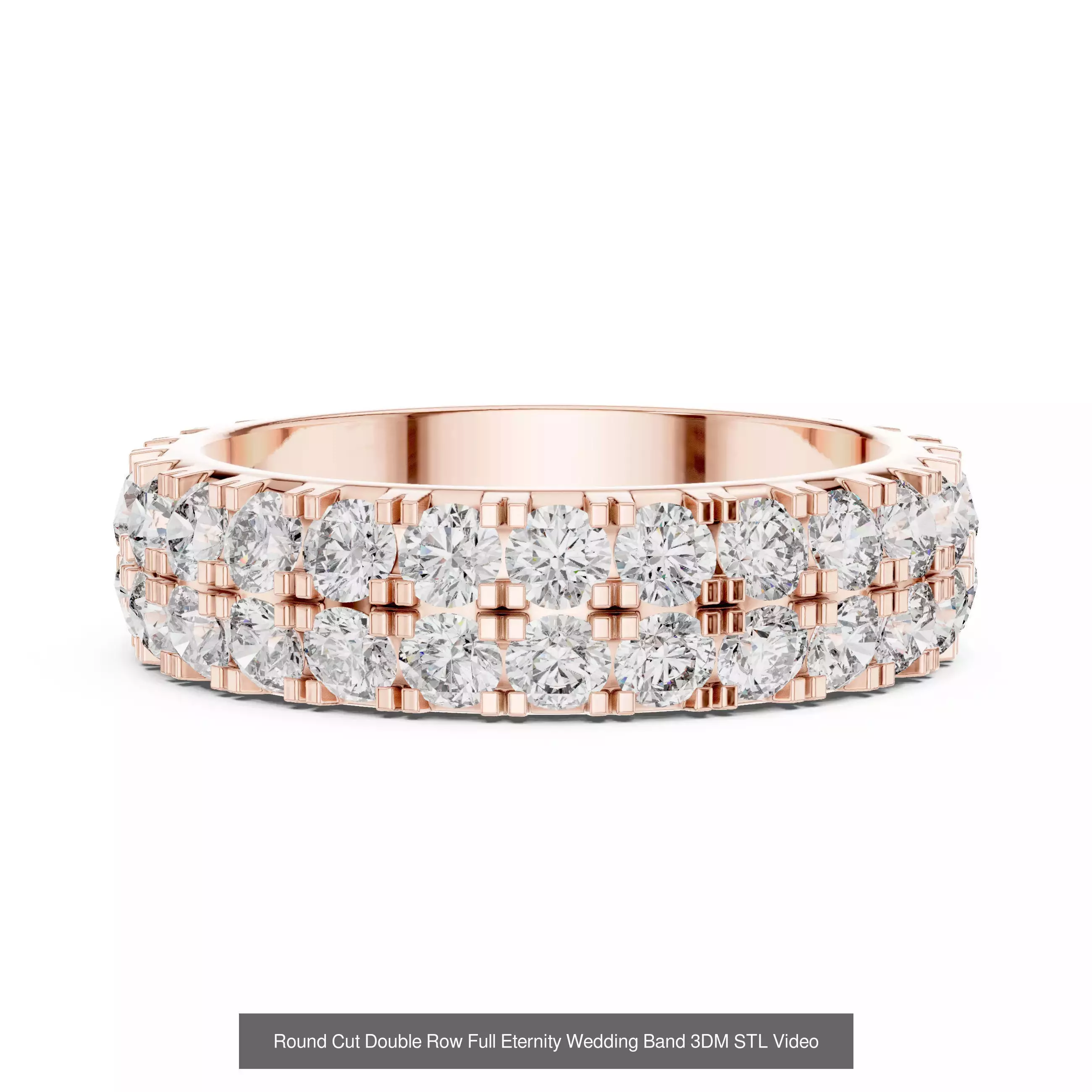 146 Eternity Diamond Band 3DM STL OBJ FBX 3 Color Render Video 3D Model Collection_134