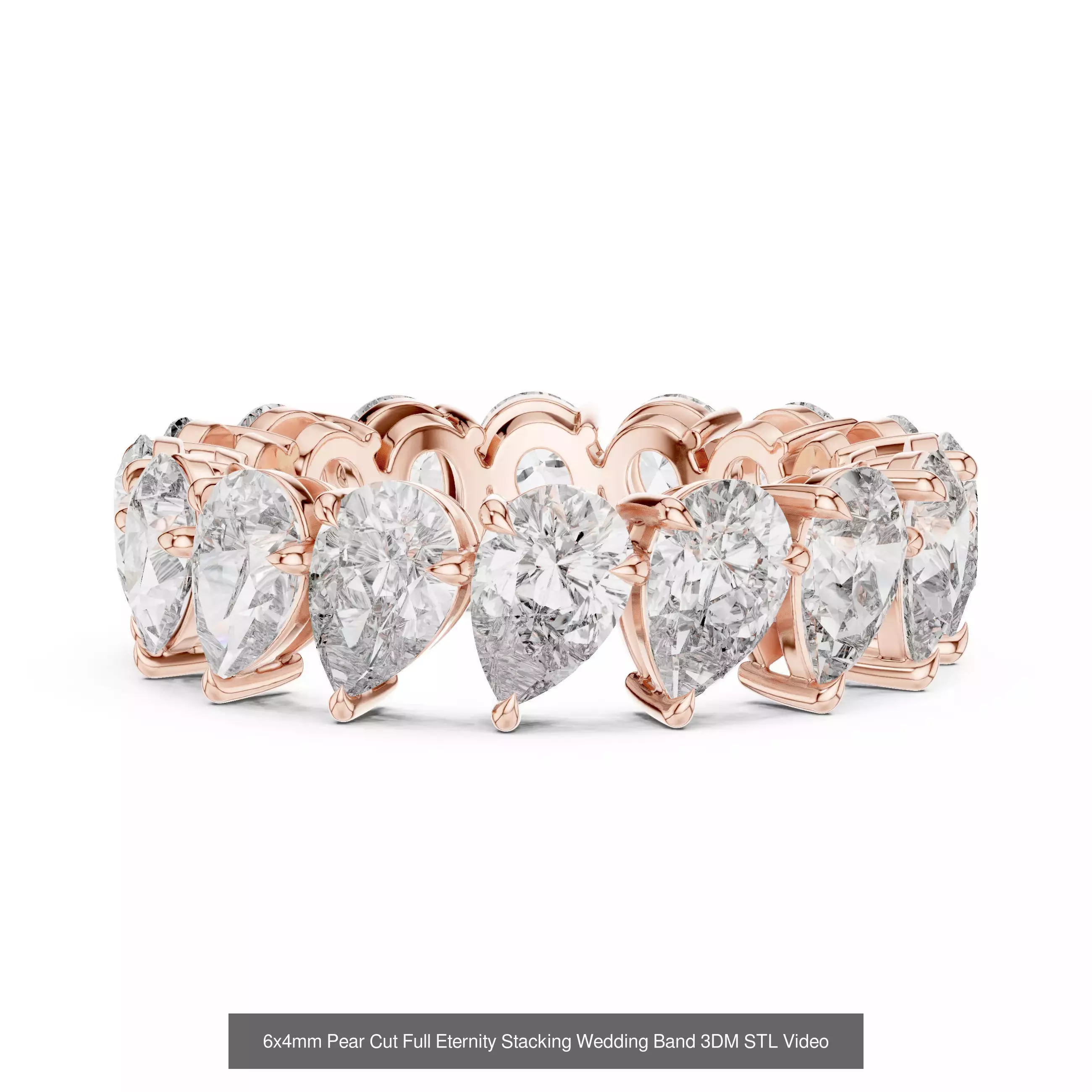 146 Eternity Diamond Band 3DM STL OBJ FBX 3 Color Render Video 3D Model Collection_131