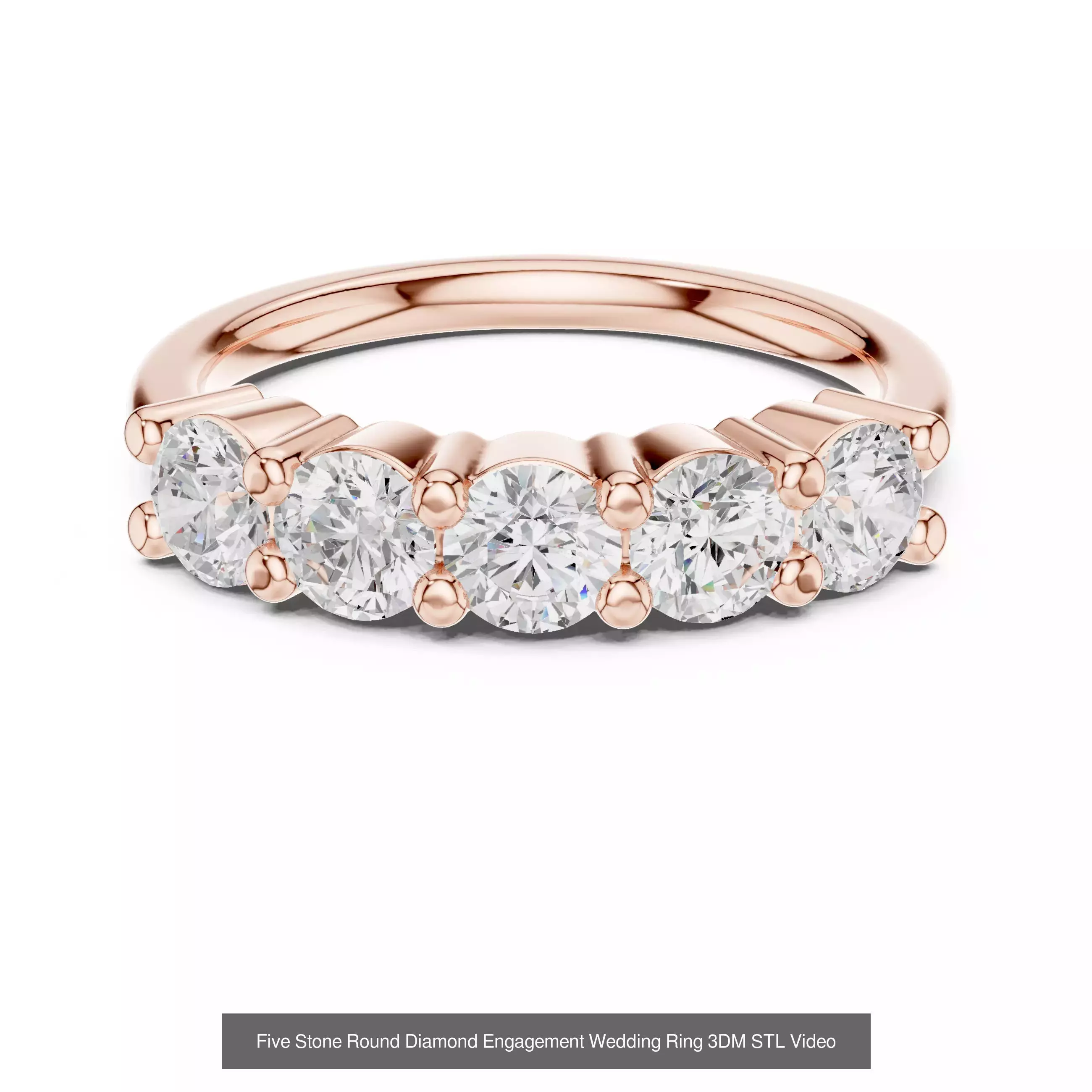 146 Eternity Diamond Band 3DM STL OBJ FBX 3 Color Render Video 3D Model Collection_156