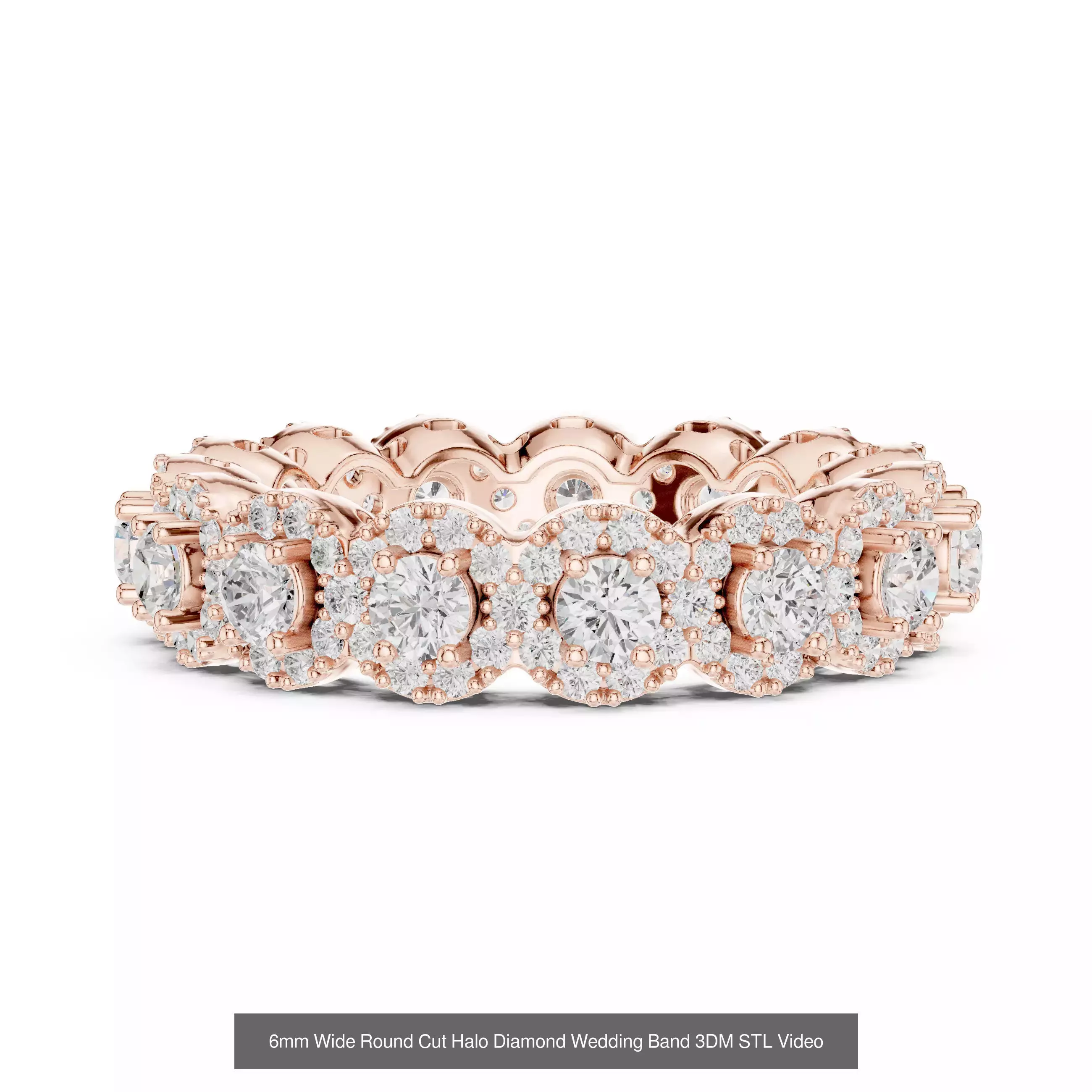 146 Eternity Diamond Band 3DM STL OBJ FBX 3 Color Render Video 3D Model Collection_118