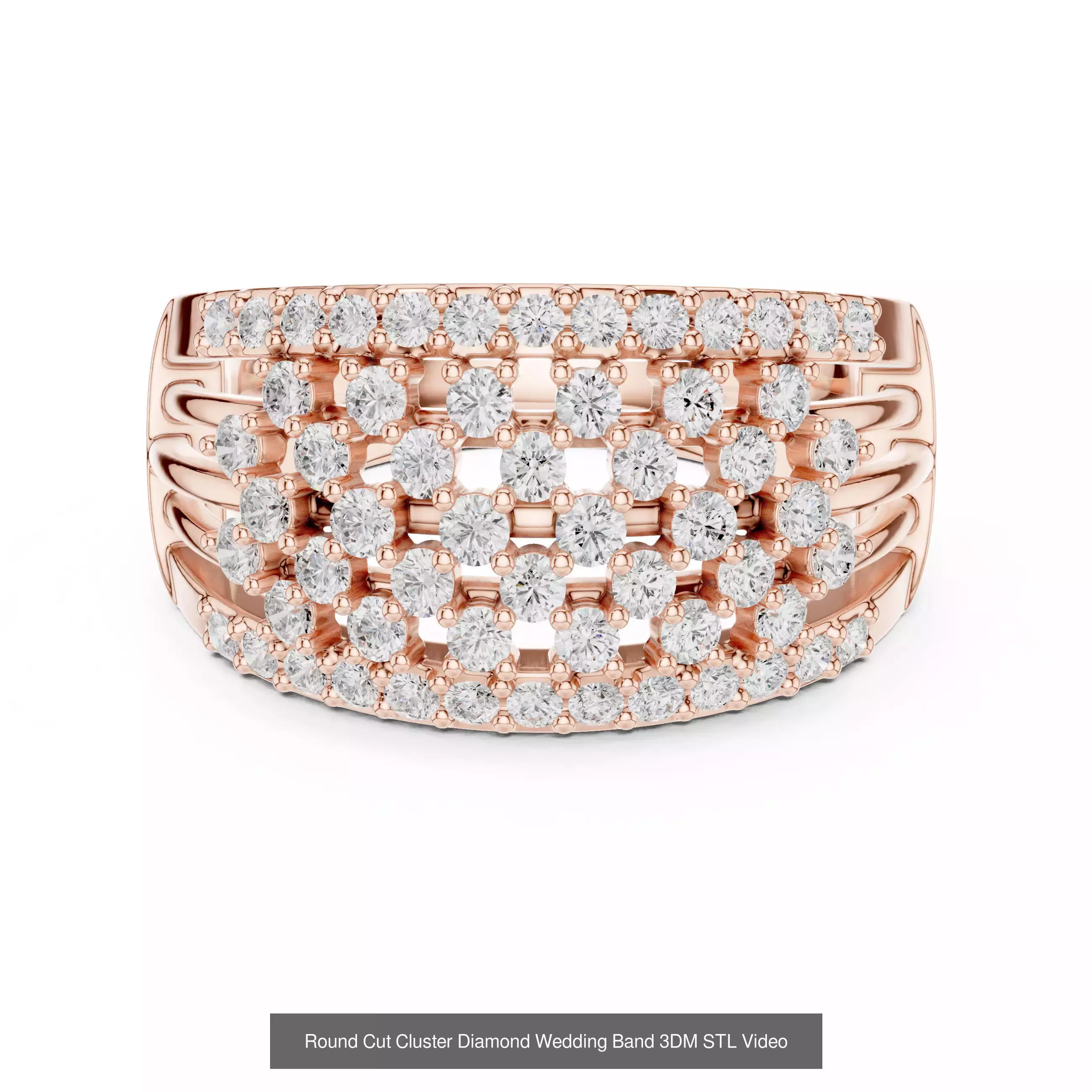 146 Eternity Diamond Band 3DM STL OBJ FBX 3 Color Render Video 3D Model Collection_149