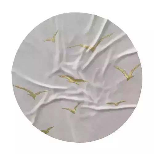 Round Gypsum Wall Art with Golden Birds