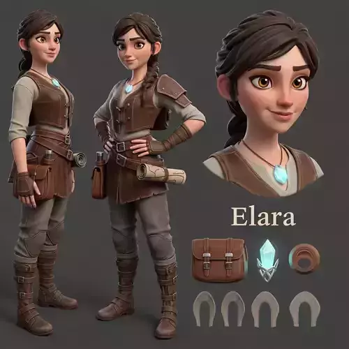 High-Quality Stylized Female Adventurer Character