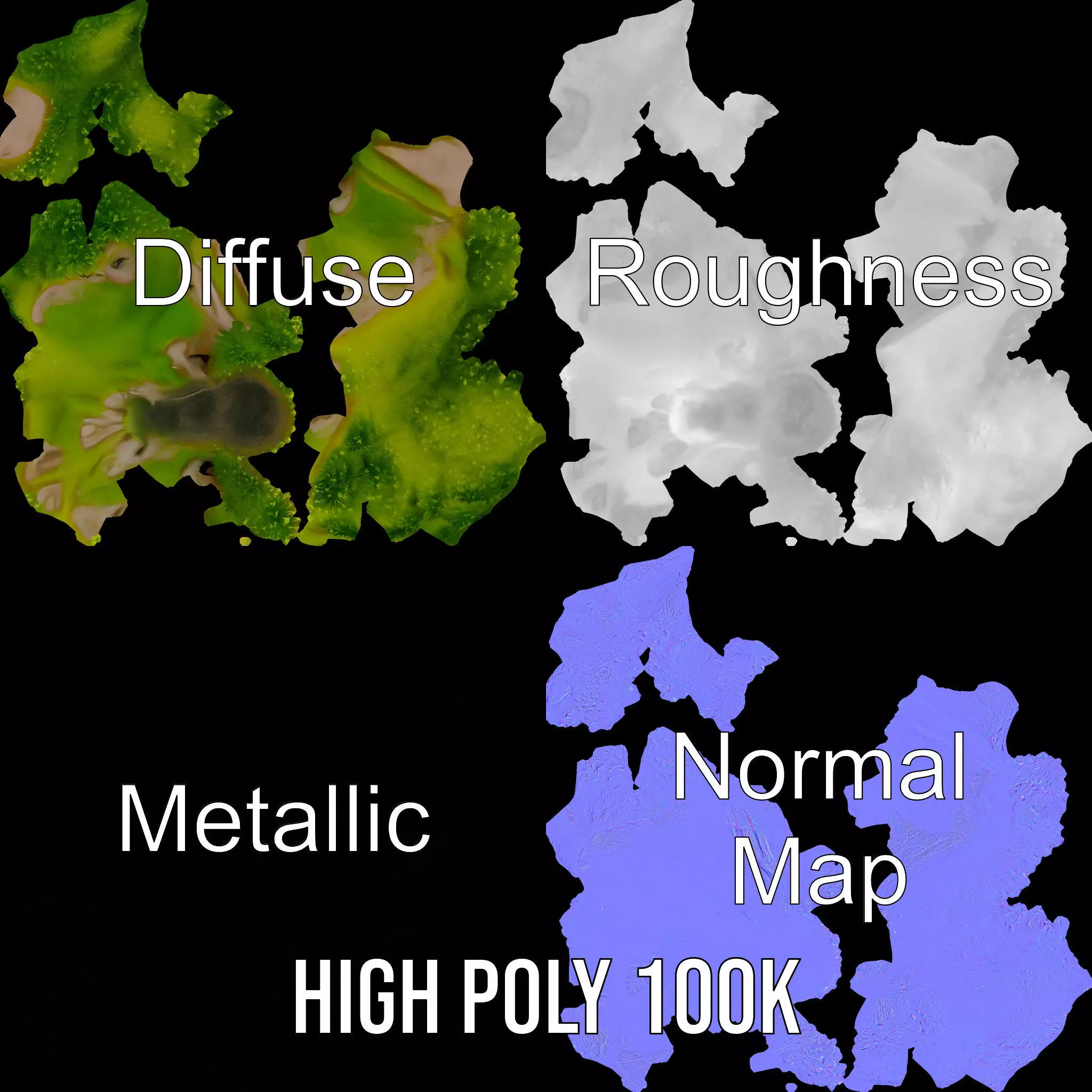 Lush Mossy Rock model pack Low-poly 3D model_3