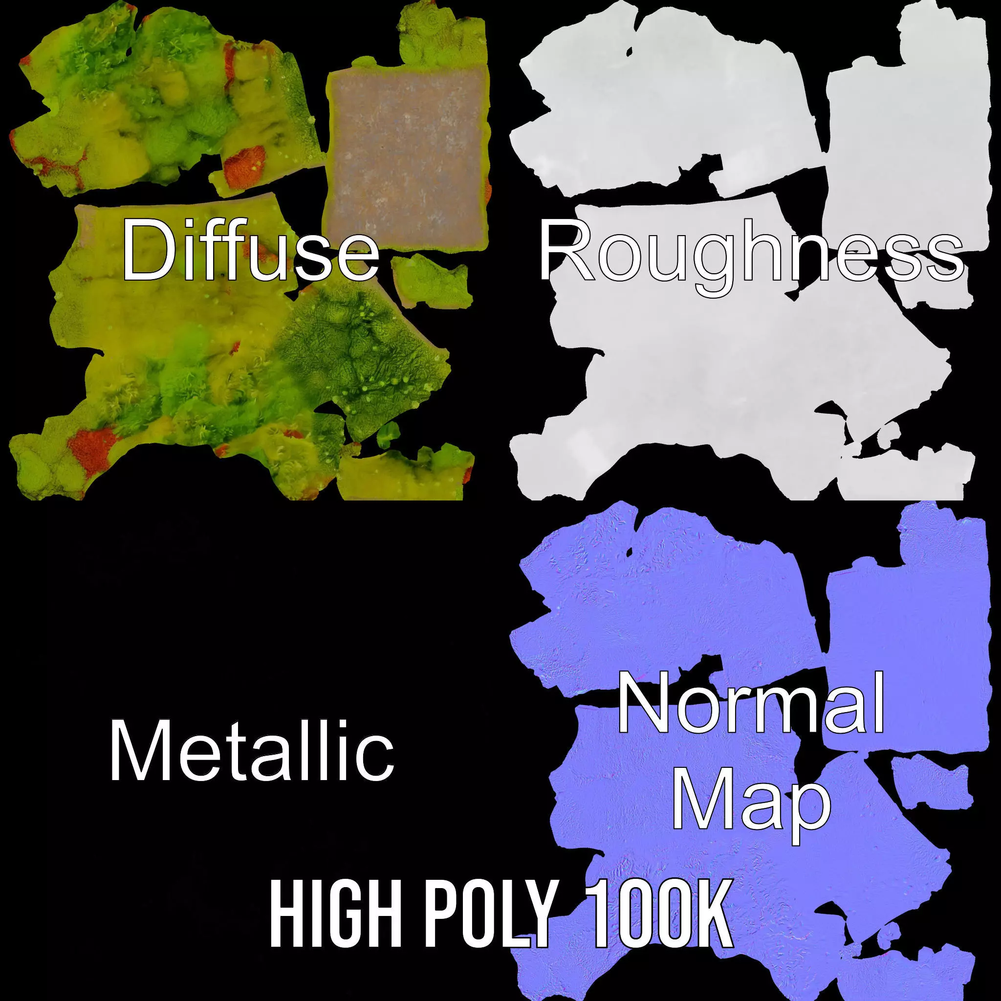 Lush Green Moss model pack Low-poly 3D model_3