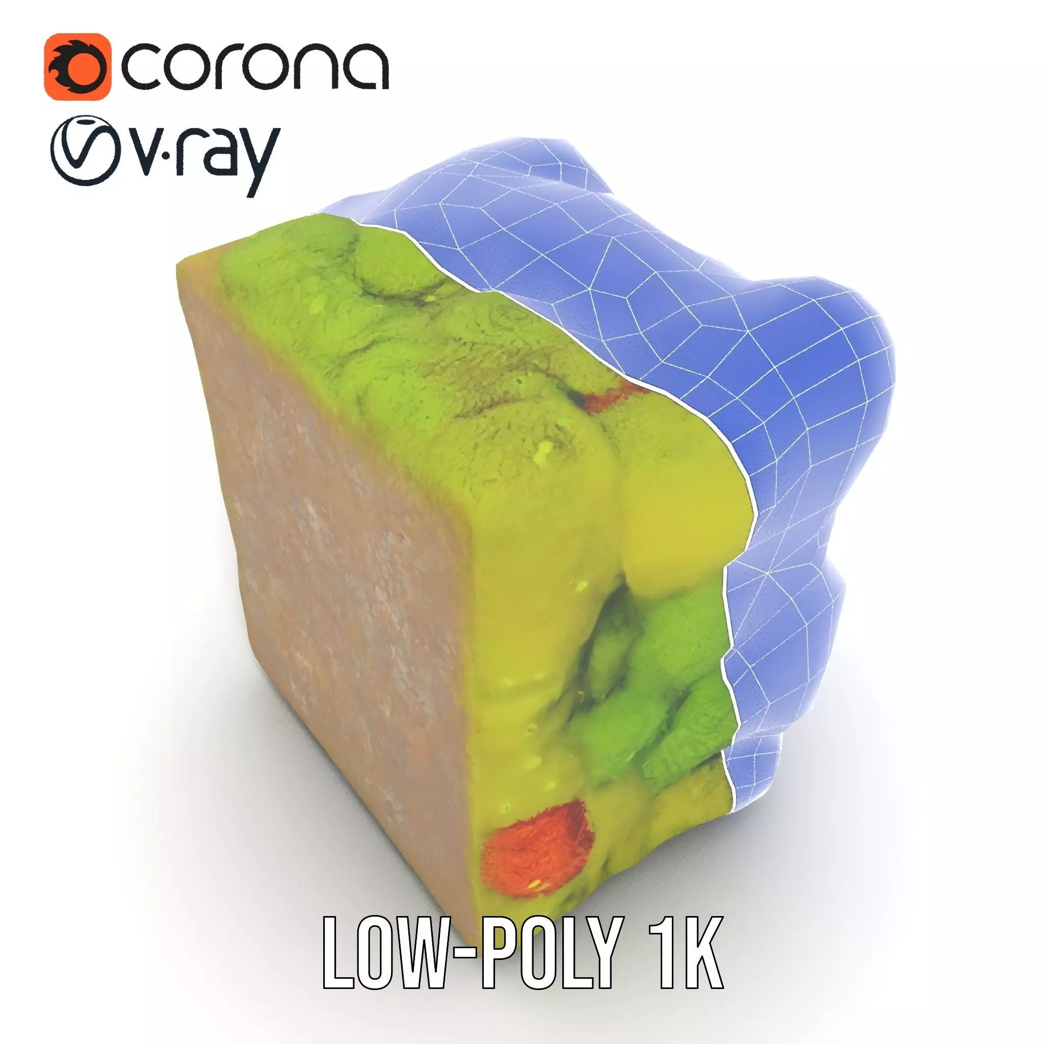 Lush Green Moss model pack Low-poly 3D model_22