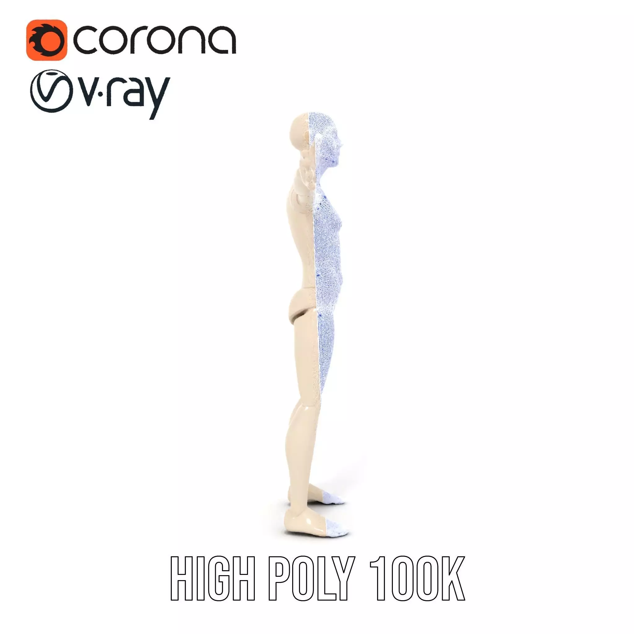 Neutral Pose Mannequin model pack Low-poly 3D model_29