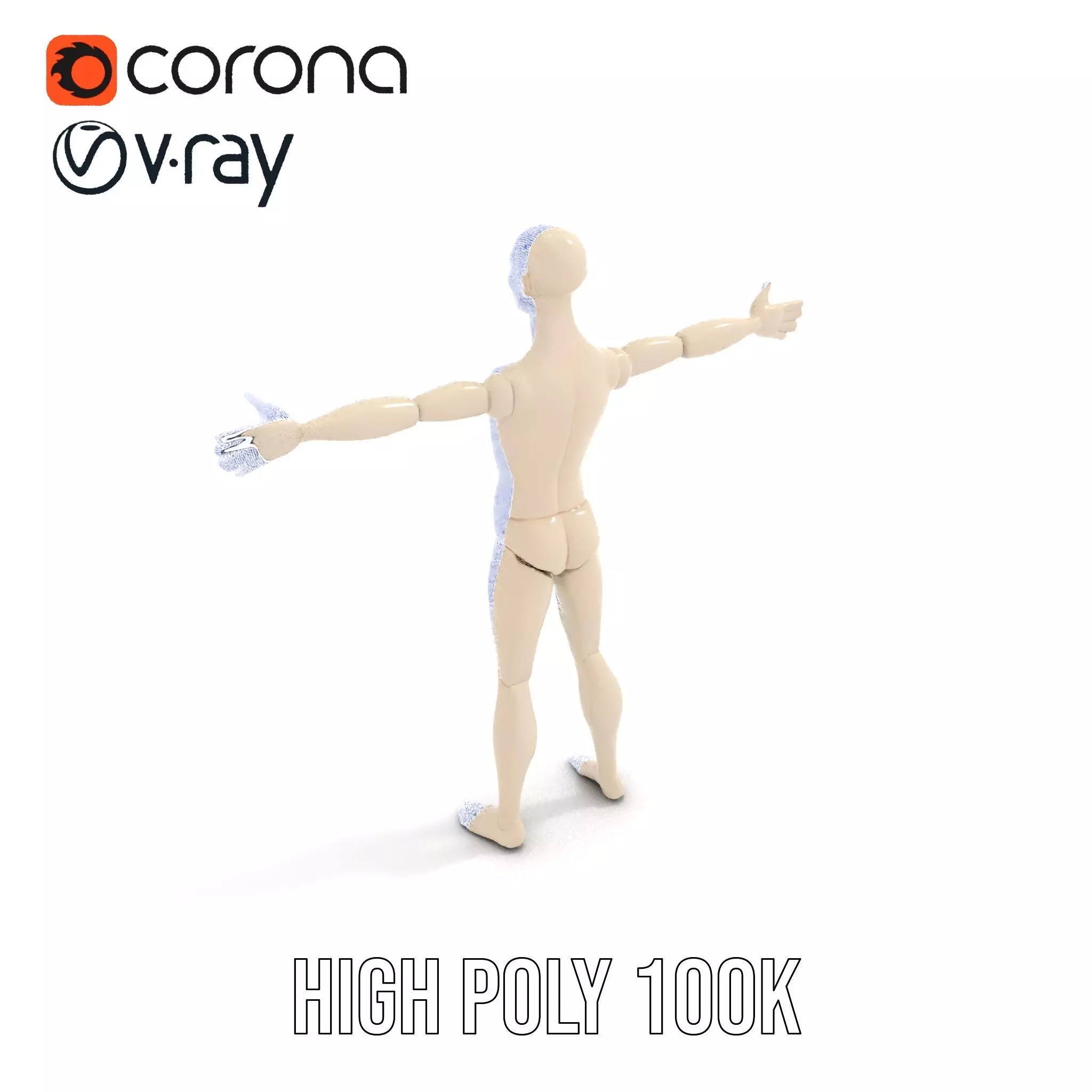 Neutral Pose Mannequin model pack Low-poly 3D model_32