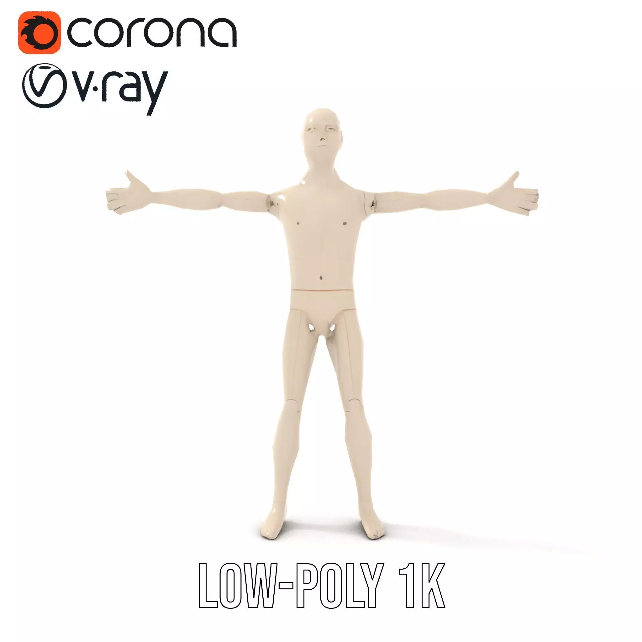 Neutral Pose Mannequin model pack Low-poly 3D model_12