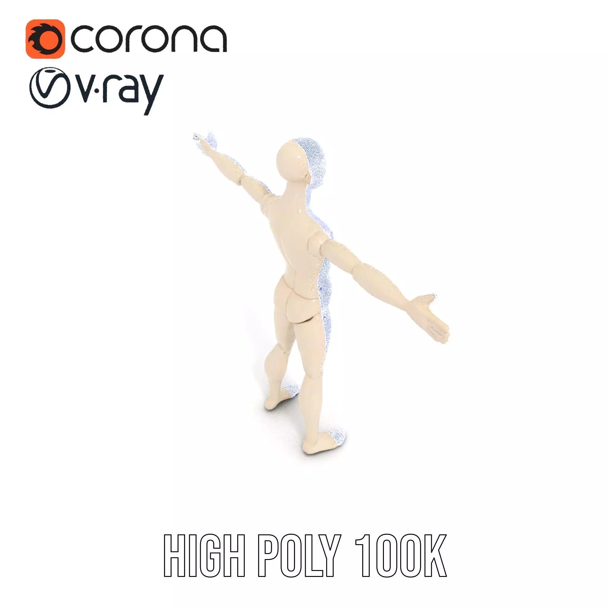 Neutral Pose Mannequin model pack Low-poly 3D model_33