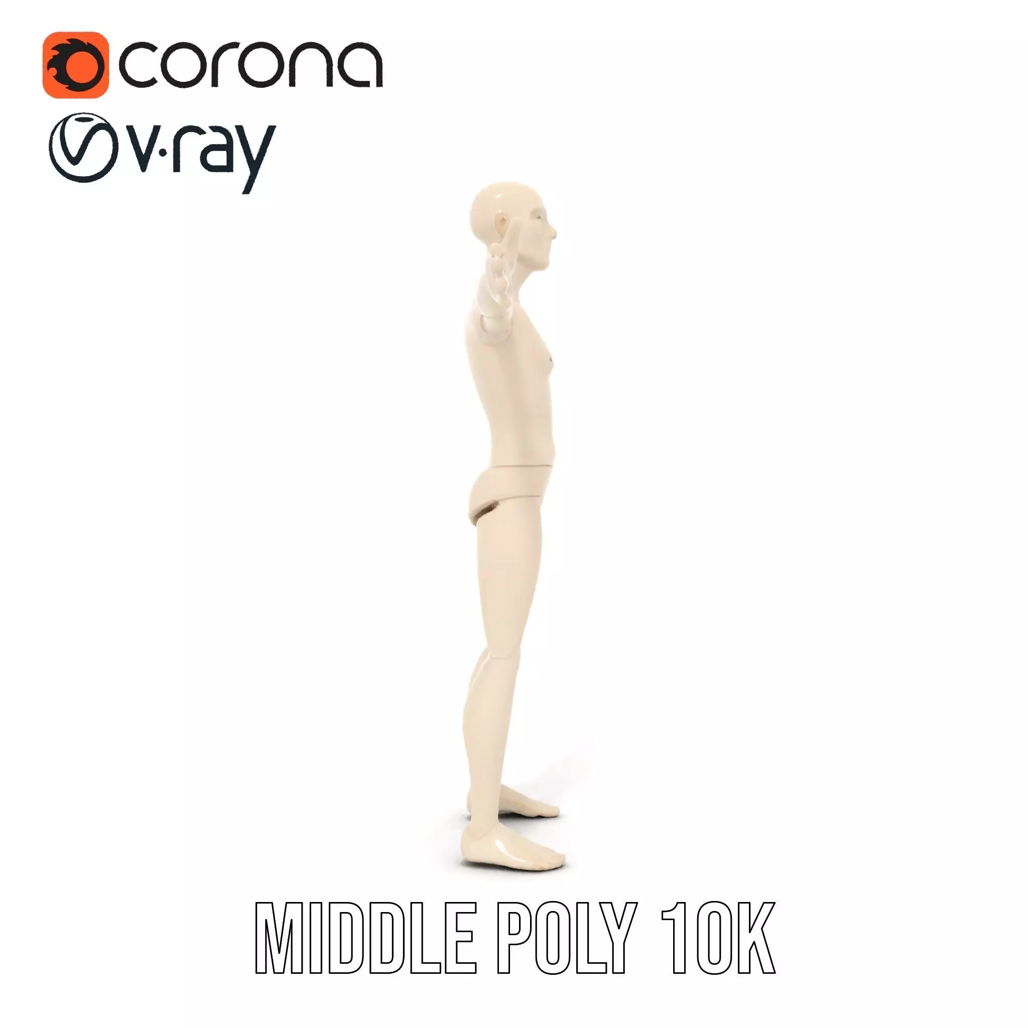 Neutral Pose Mannequin model pack Low-poly 3D model_30