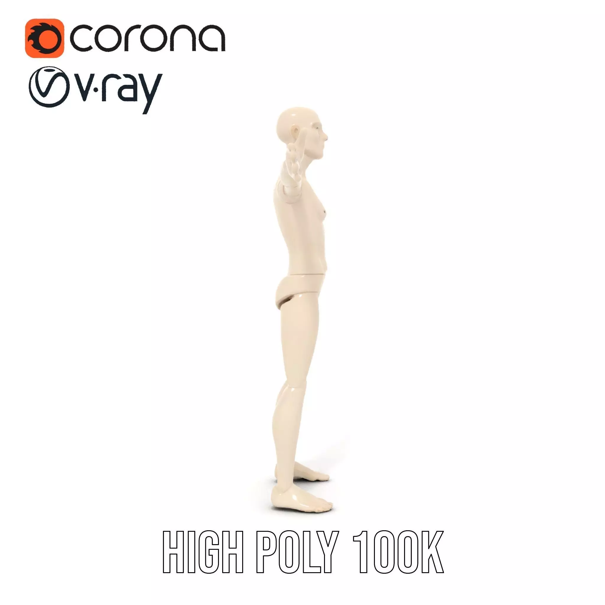Neutral Pose Mannequin model pack Low-poly 3D model_21