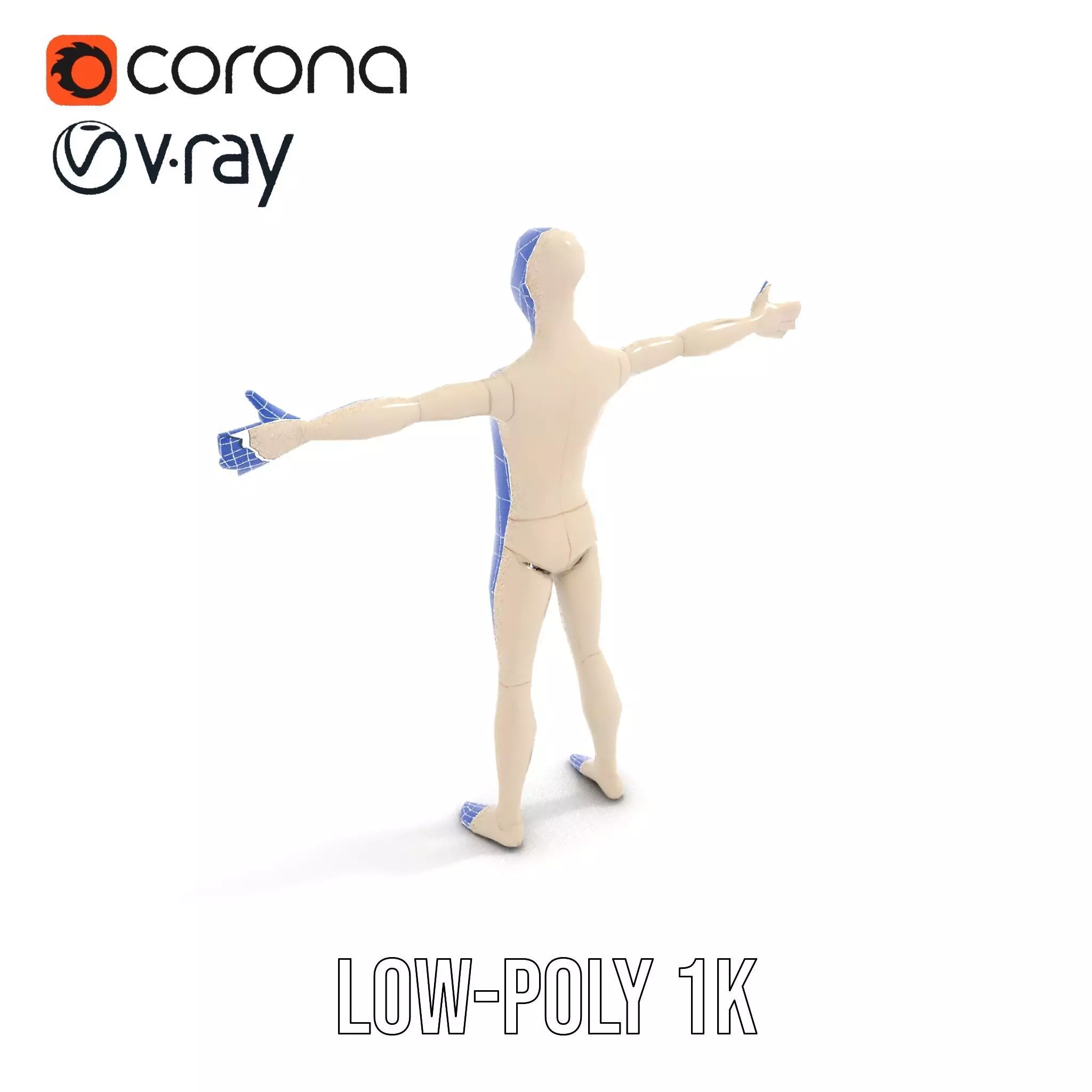 Neutral Pose Mannequin model pack Low-poly 3D model_17