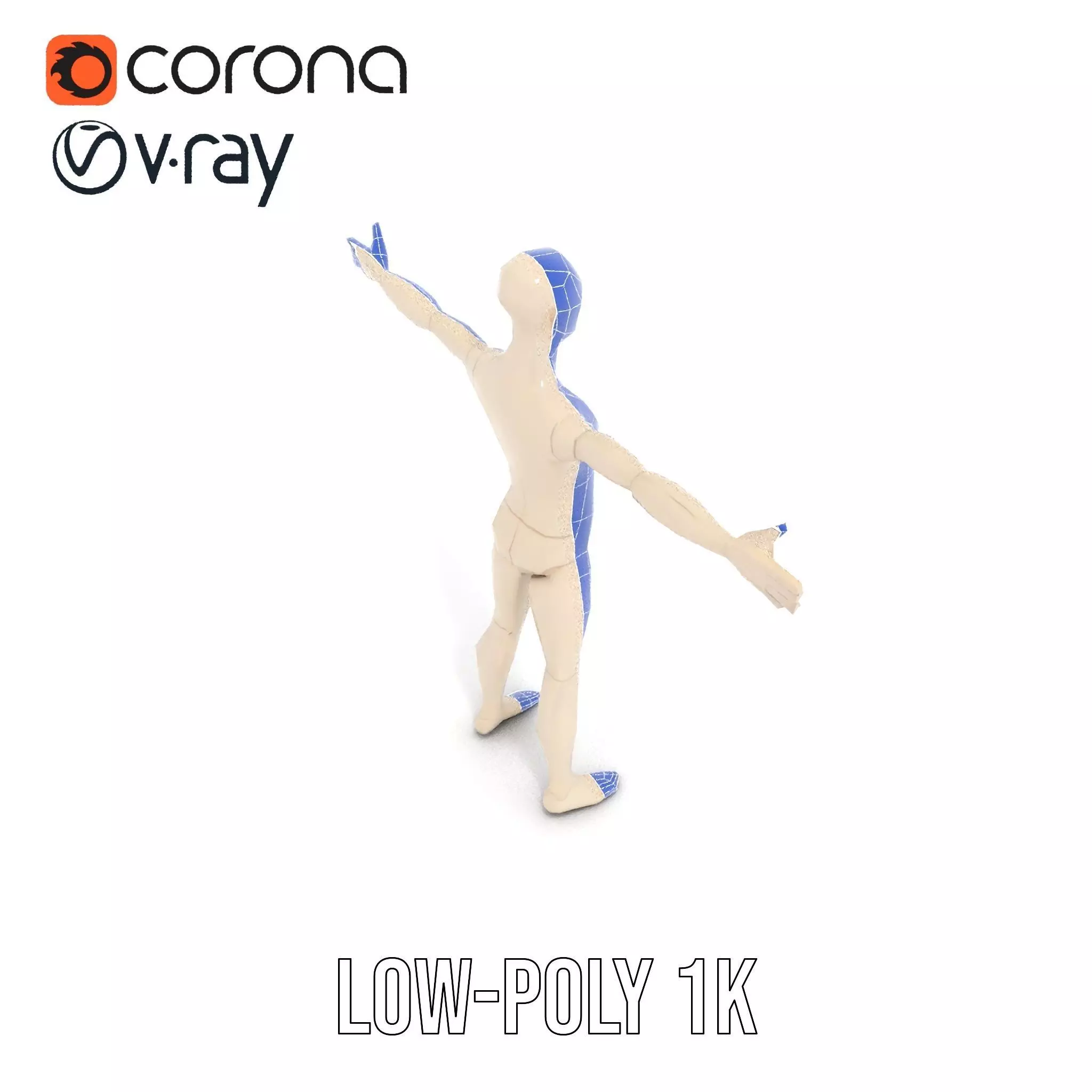 Neutral Pose Mannequin model pack Low-poly 3D model_14